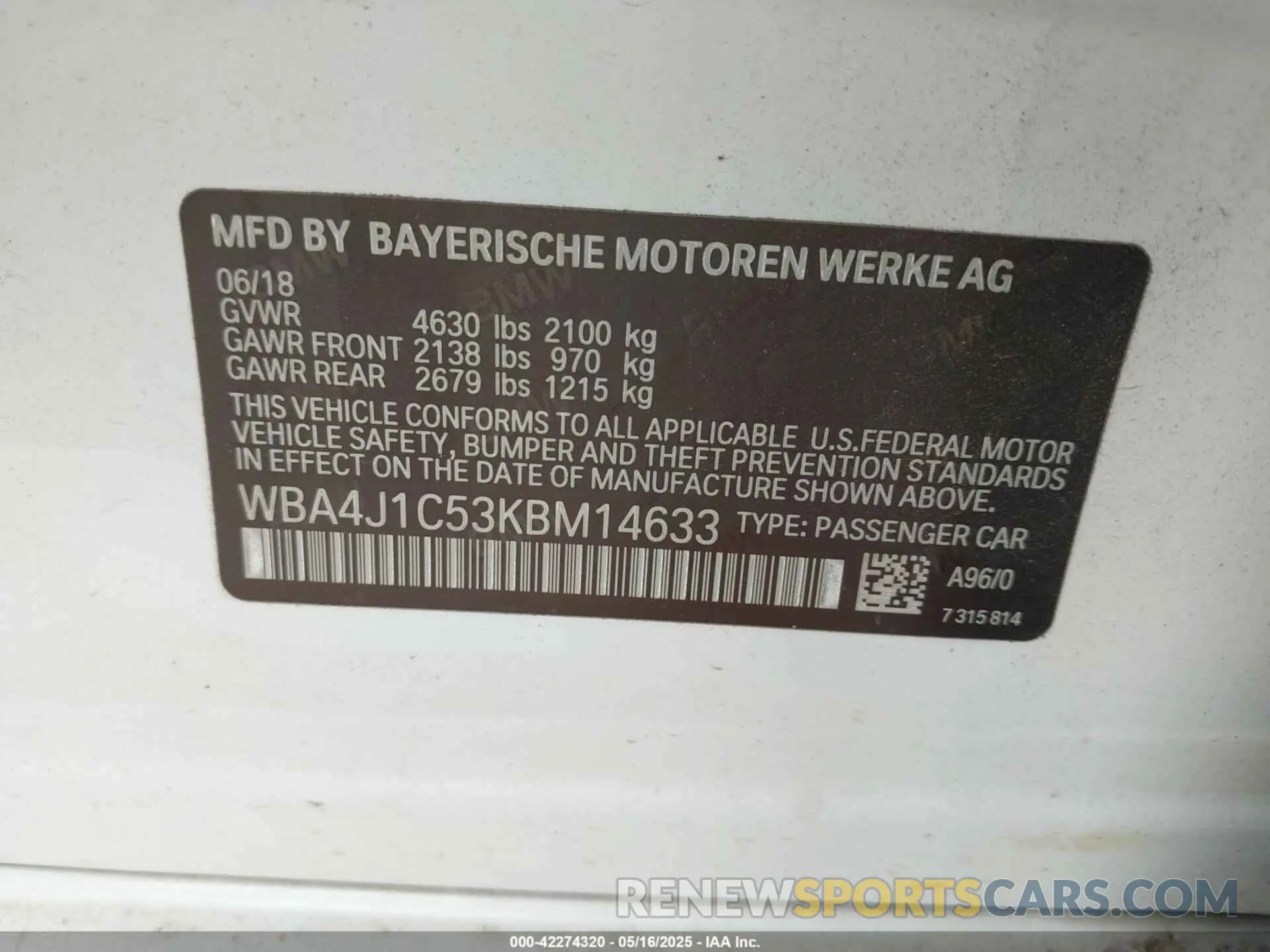 9 Photograph of a damaged car WBA4J1C53KBM14633 BMW 430I GRAN COUPE 2019