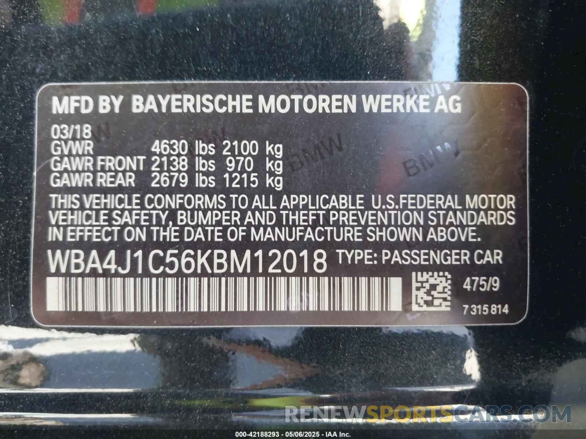 9 Photograph of a damaged car WBA4J1C56KBM12018 BMW 430I GRAN COUPE 2019