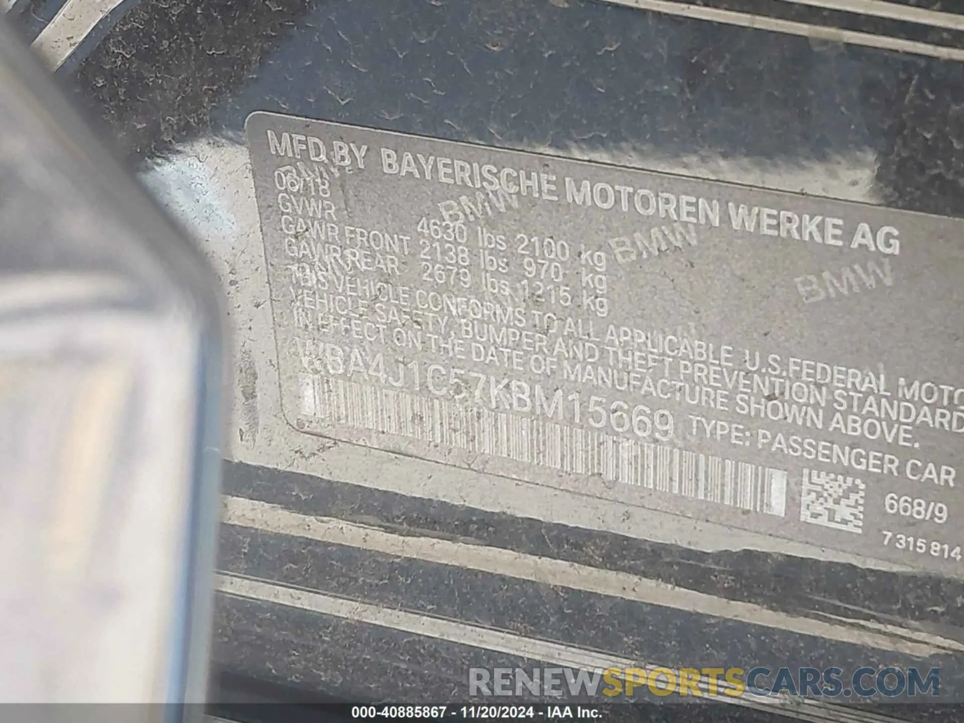 9 Photograph of a damaged car WBA4J1C57KBM15669 BMW 430I GRAN COUPE 2019