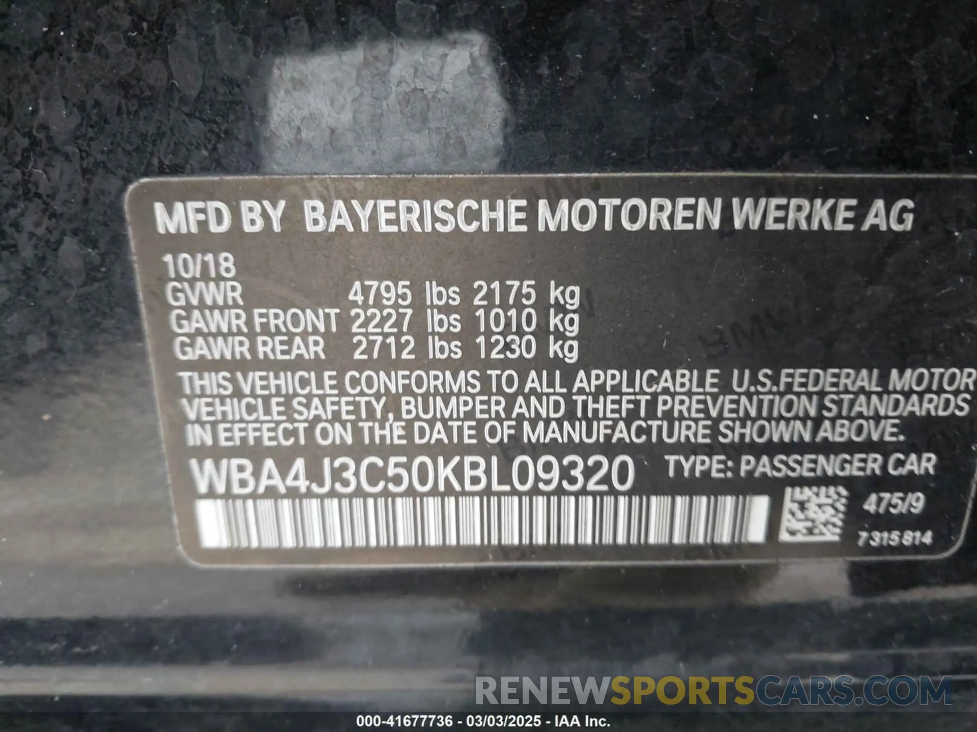 9 Photograph of a damaged car WBA4J3C50KBL09320 BMW 430I GRAN COUPE 2019