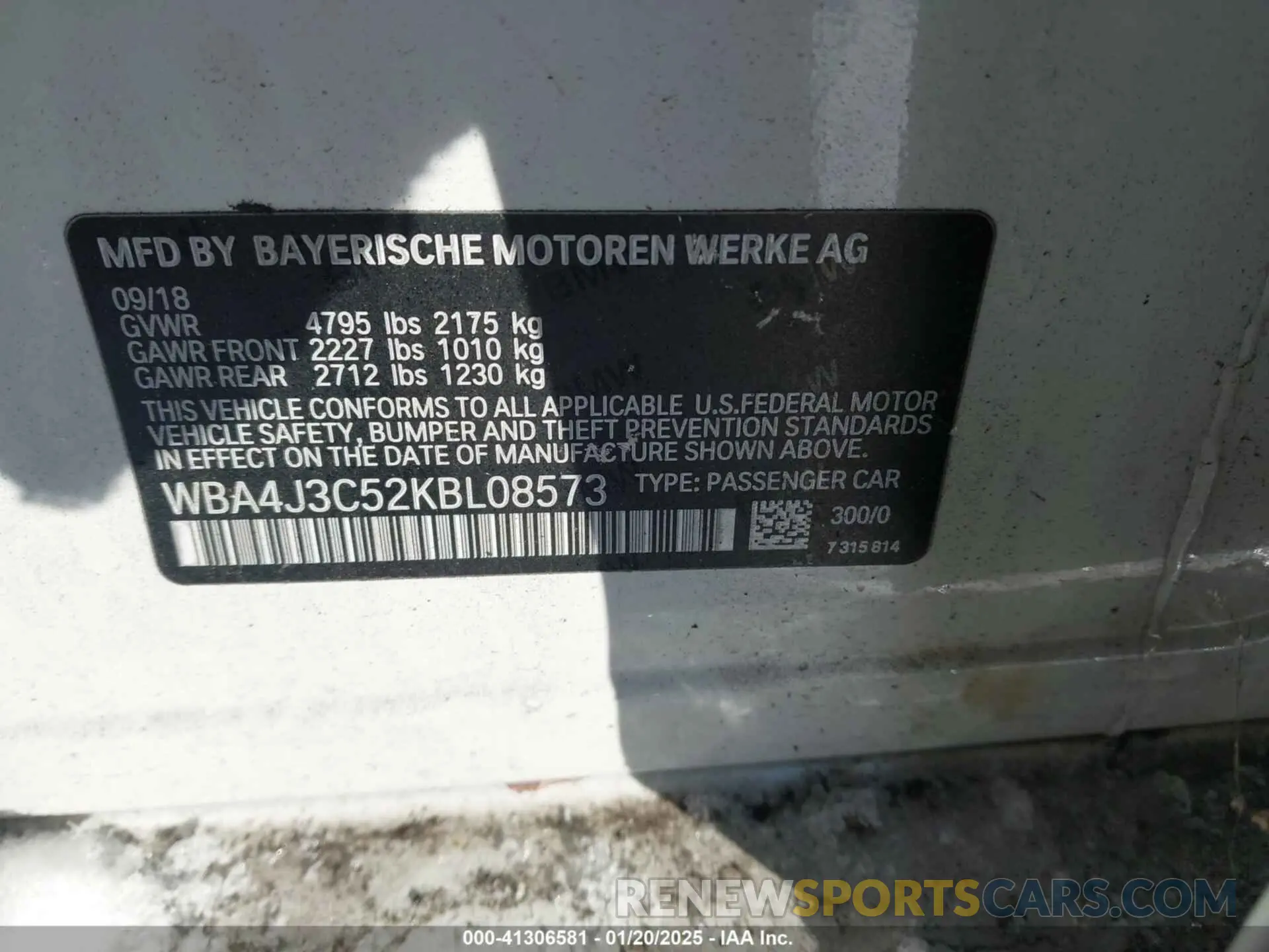 9 Photograph of a damaged car WBA4J3C52KBL08573 BMW 430I GRAN COUPE 2019