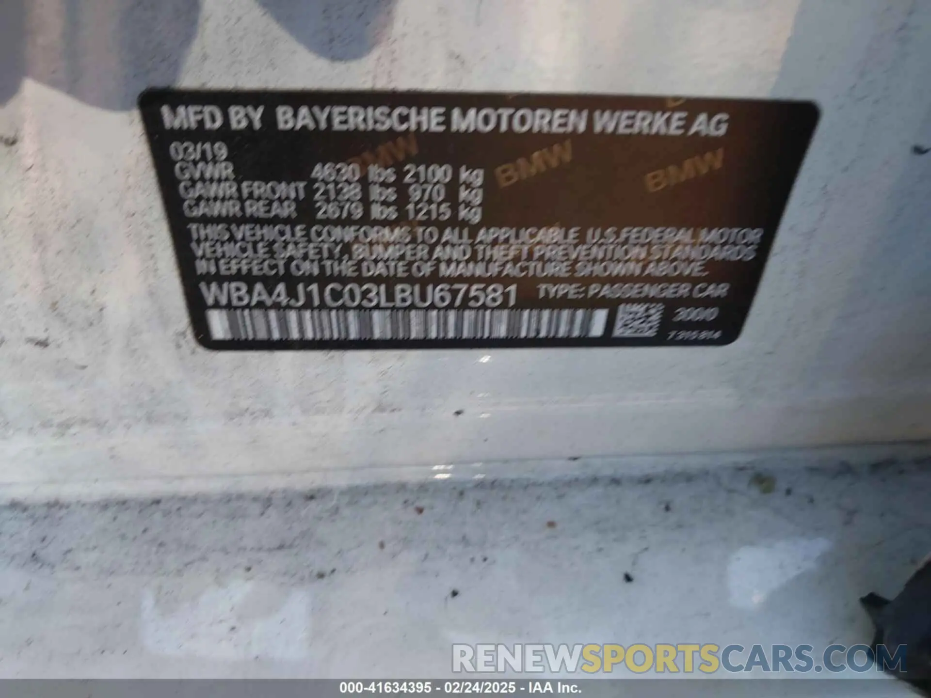 9 Photograph of a damaged car WBA4J1C03LBU67581 BMW 430I GRAN COUPE 2020