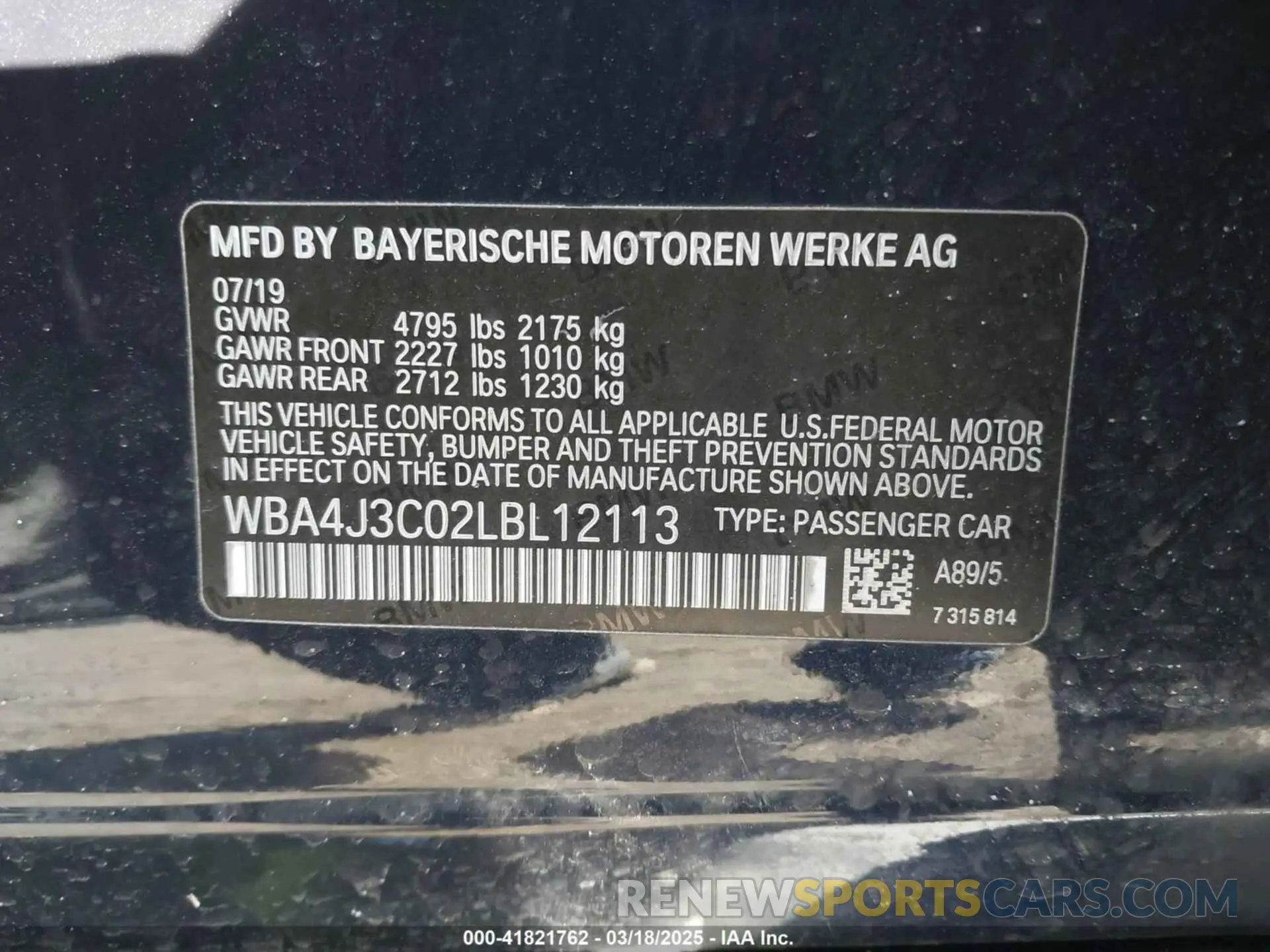 9 Photograph of a damaged car WBA4J3C02LBL12113 BMW 430I GRAN COUPE 2020