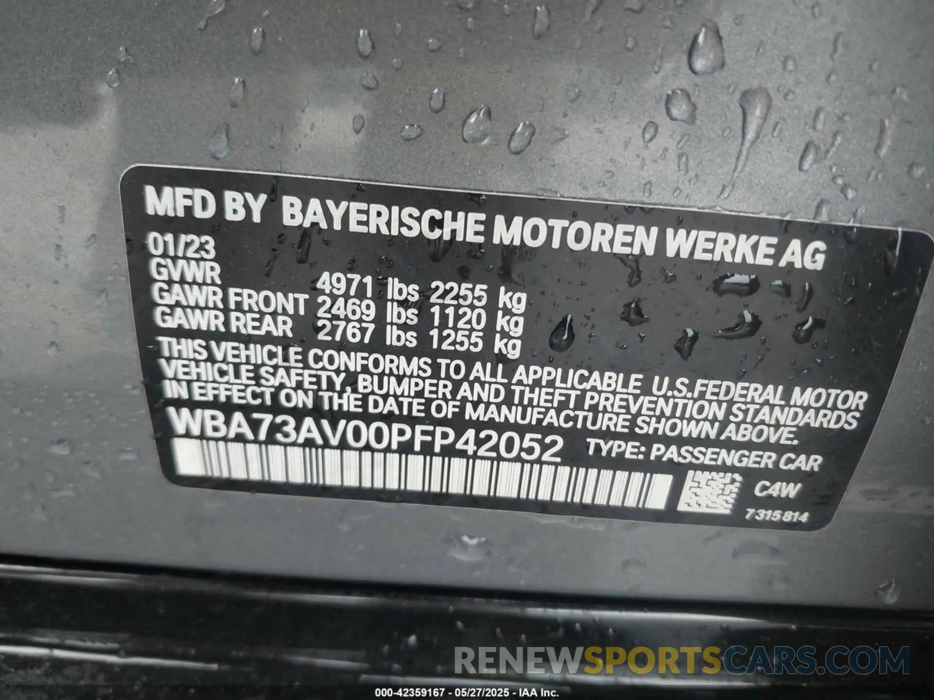 9 Photograph of a damaged car WBA73AV00PFP42052 BMW 430I GRAN COUPE 2023