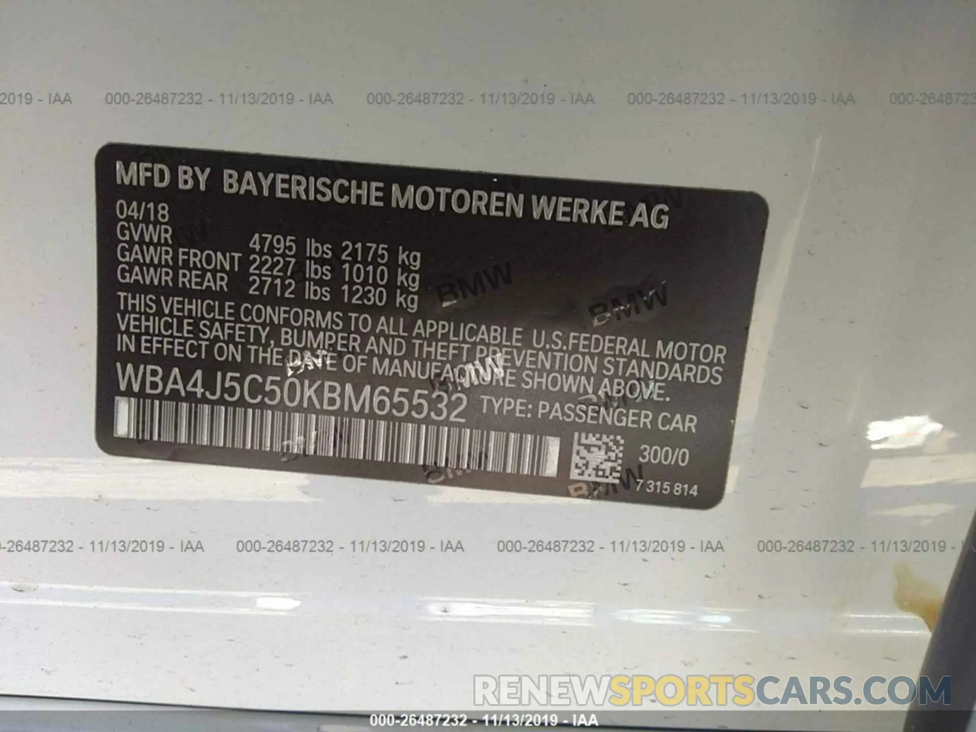 9 Photograph of a damaged car WBA4J5C50KBM65532 BMW 440I 2019
