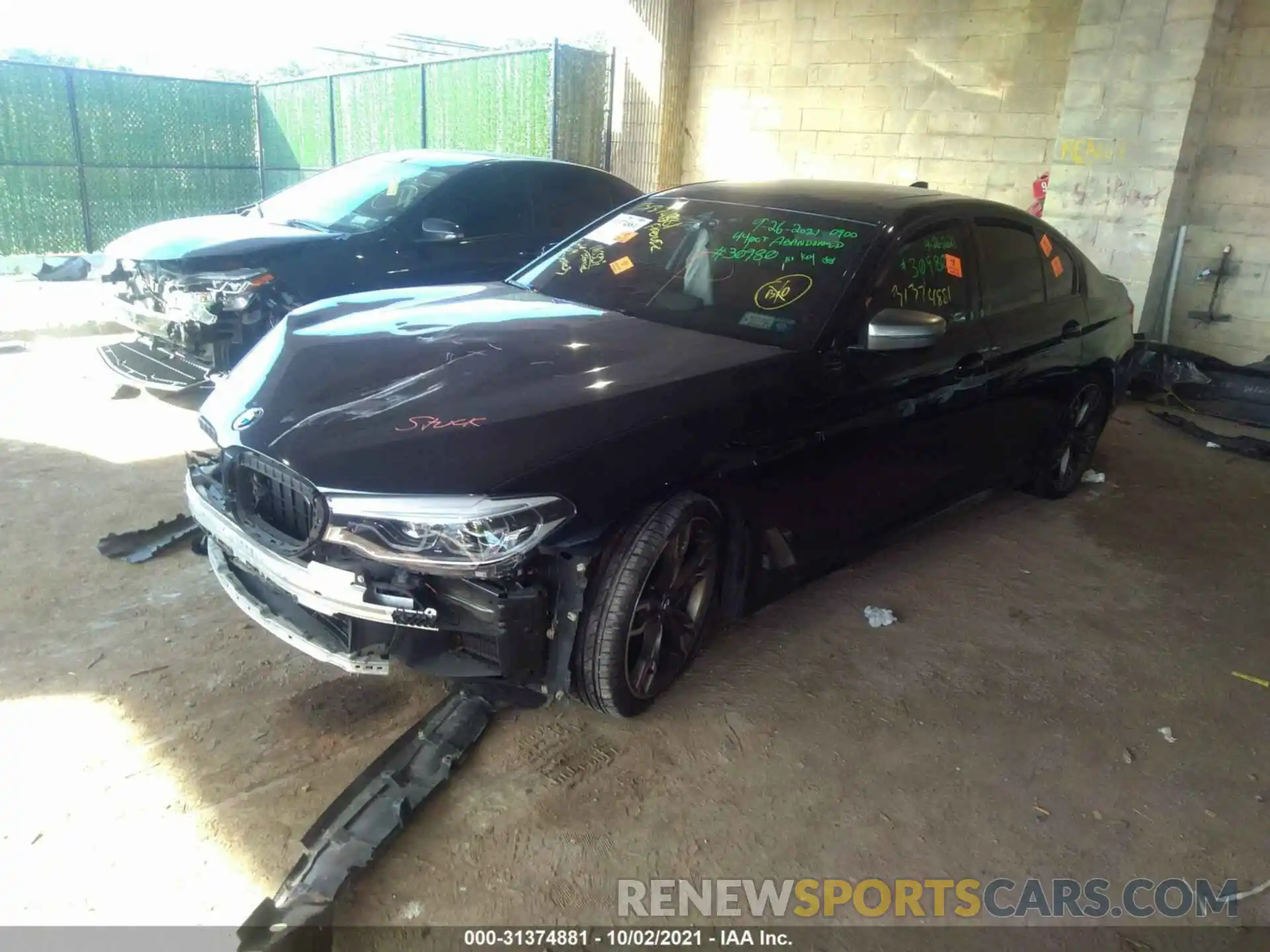 2 Photograph of a damaged car WBAJB9C55KB288225 BMW 5 SERIES 2019