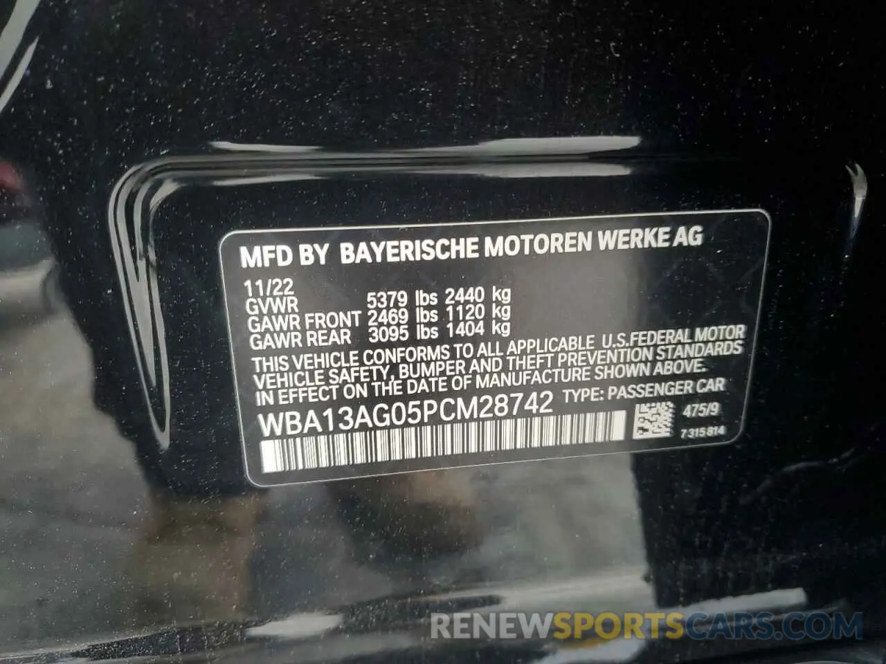 13 Photograph of a damaged car WBA13AG05PCM28742 BMW 5 SERIES 2023