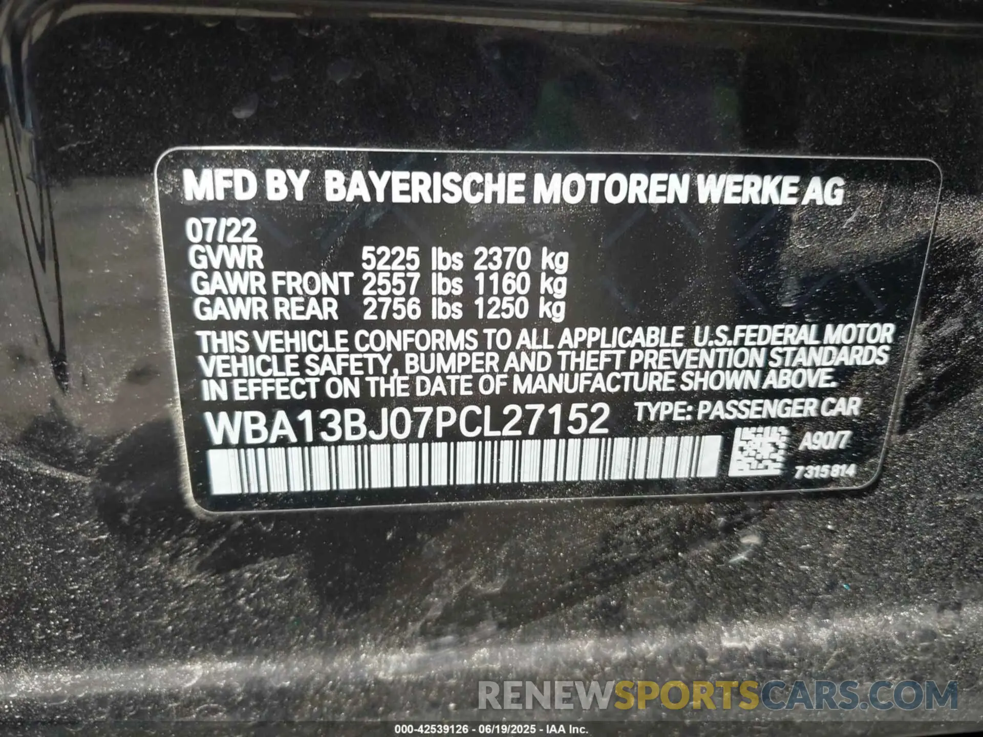 9 Photograph of a damaged car WBA13BJ07PCL27152 BMW 5 SERIES 2023