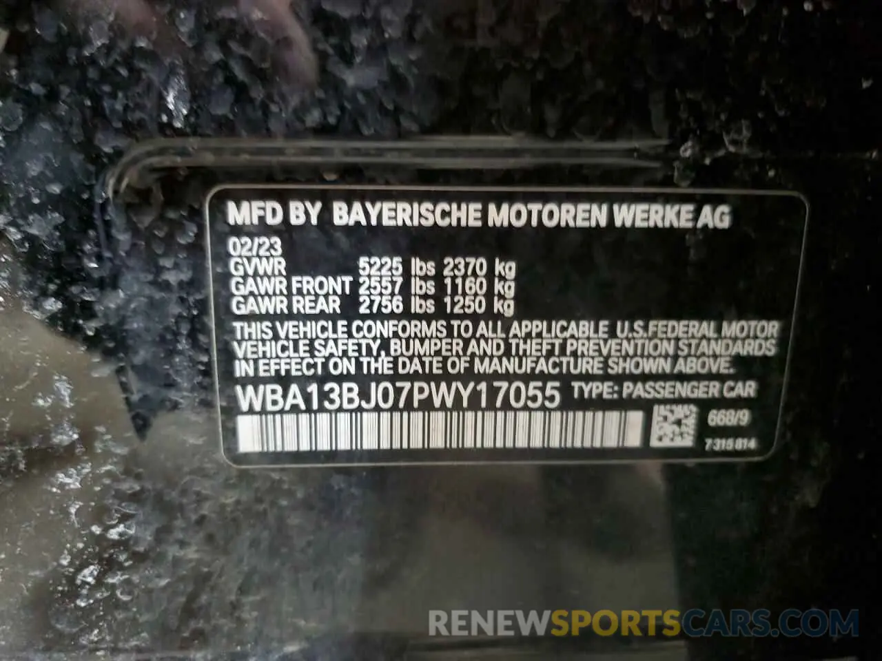 12 Photograph of a damaged car WBA13BJ07PWY17055 BMW 5 SERIES 2023