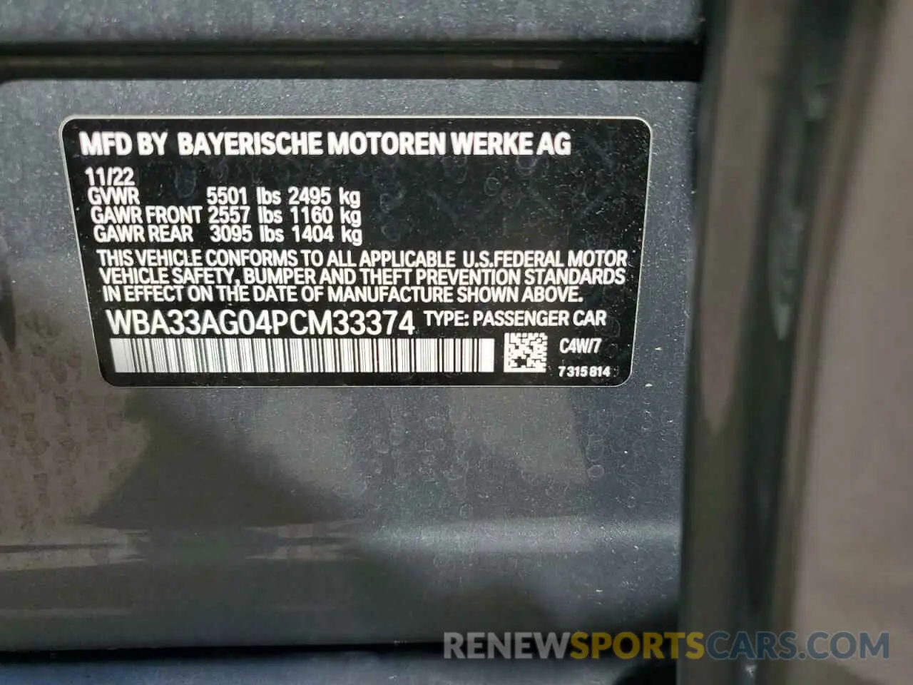 13 Photograph of a damaged car WBA33AG04PCM33374 BMW 5 SERIES 2023