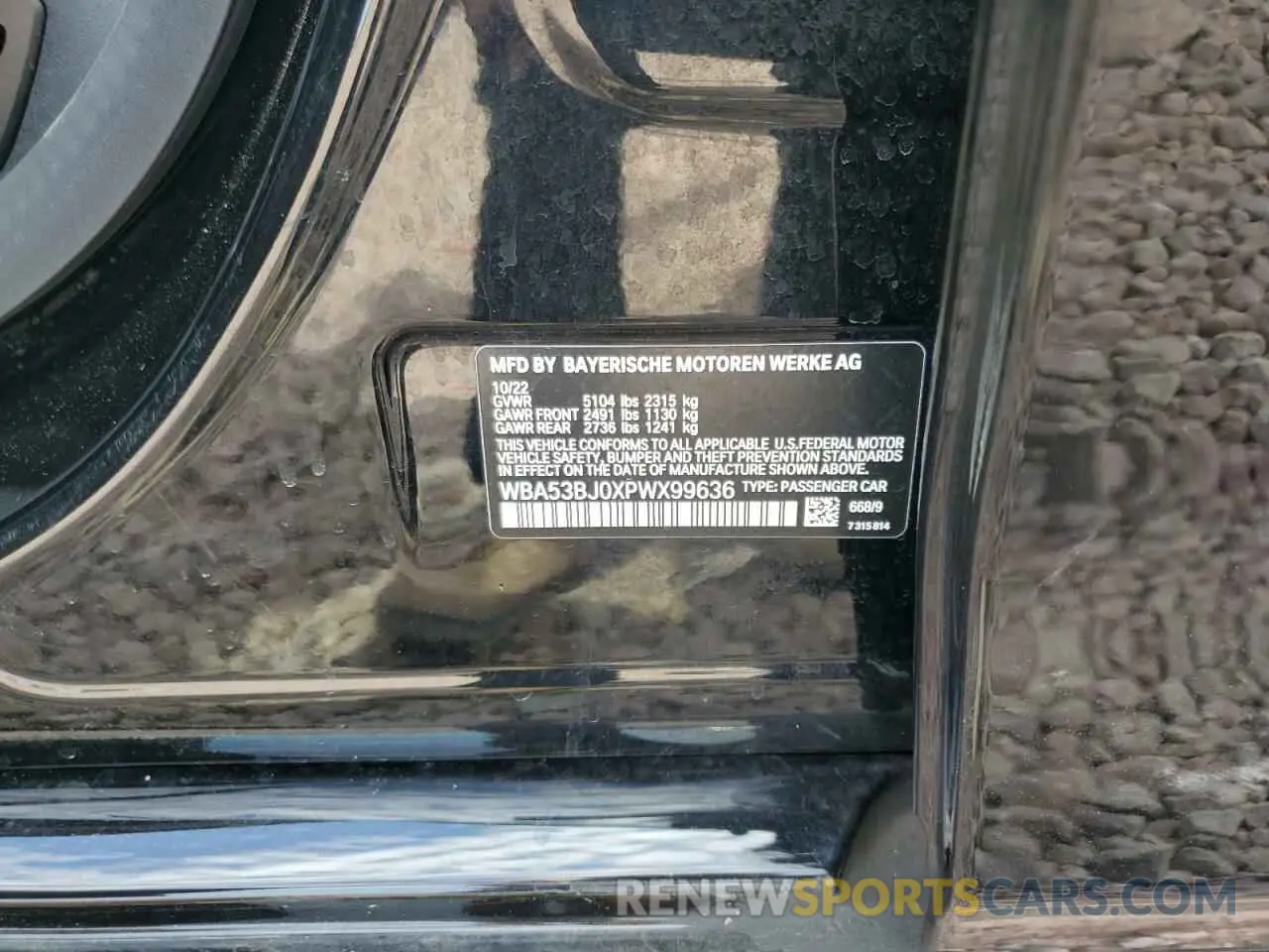 12 Photograph of a damaged car WBA53BJ0XPWX99636 BMW 5 SERIES 2023