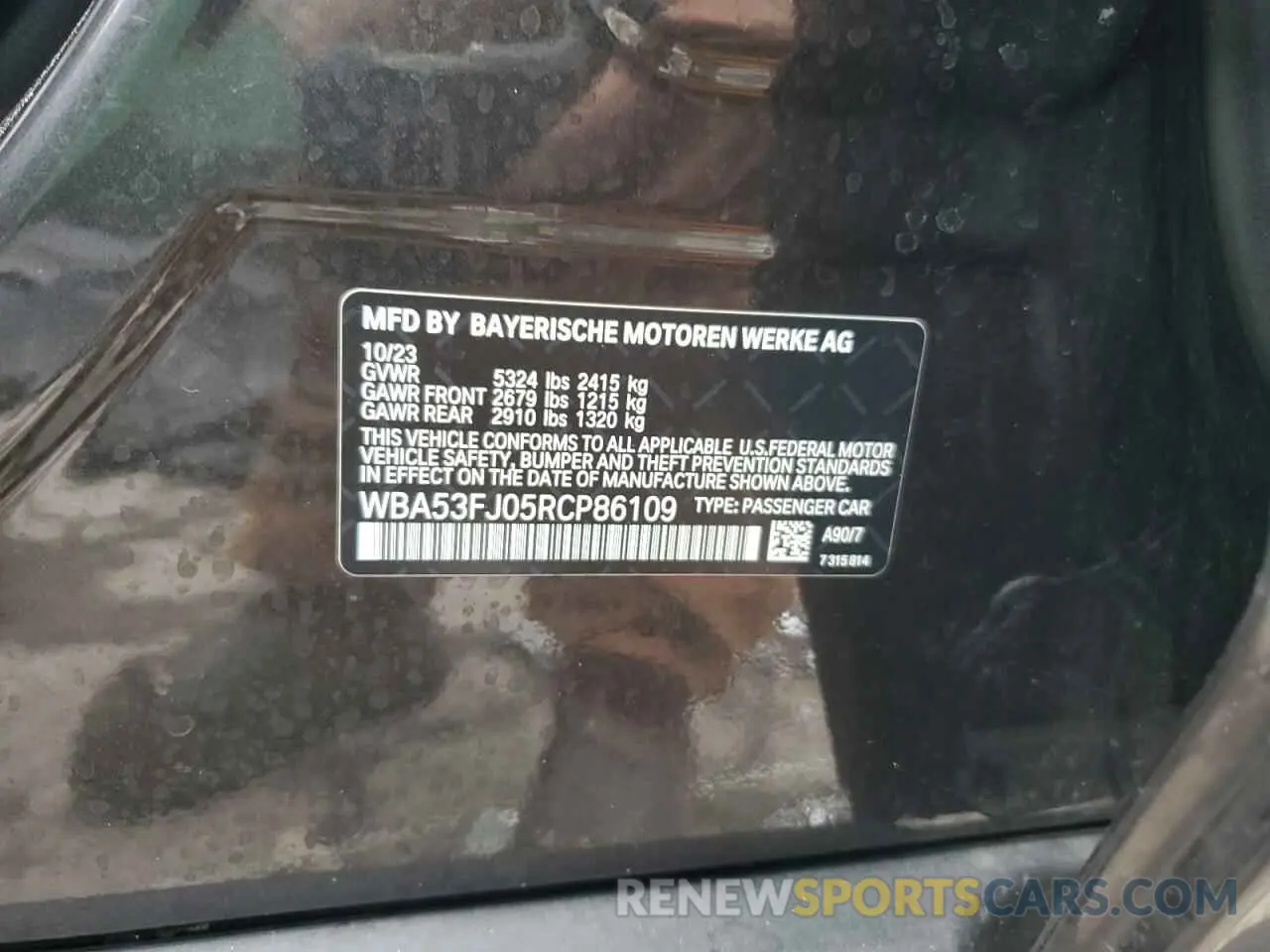 12 Photograph of a damaged car WBA53FJ05RCP86109 BMW 5 SERIES 2024