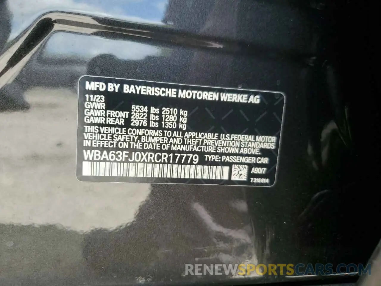 12 Photograph of a damaged car WBA63FJ0XRCR17779 BMW 5 SERIES 2024