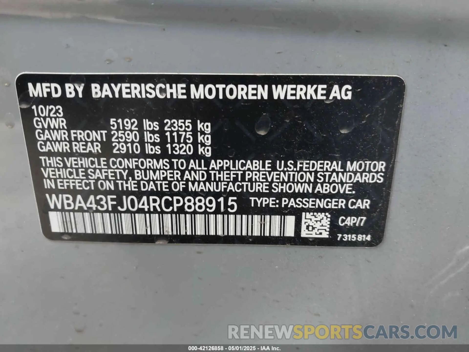9 Photograph of a damaged car WBA43FJ04RCP88915 BMW 530 2024