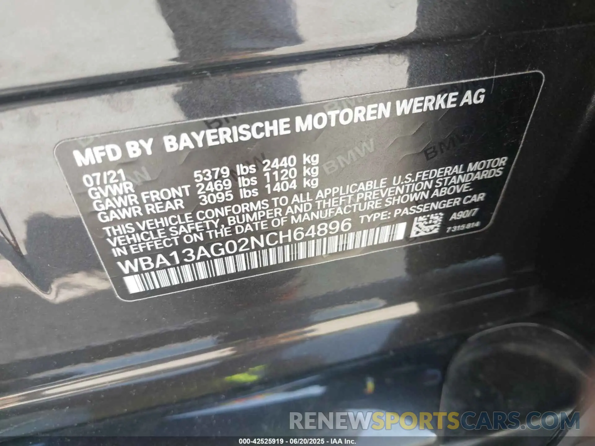 9 Photograph of a damaged car WBA13AG02NCH64896 BMW 530E 2022