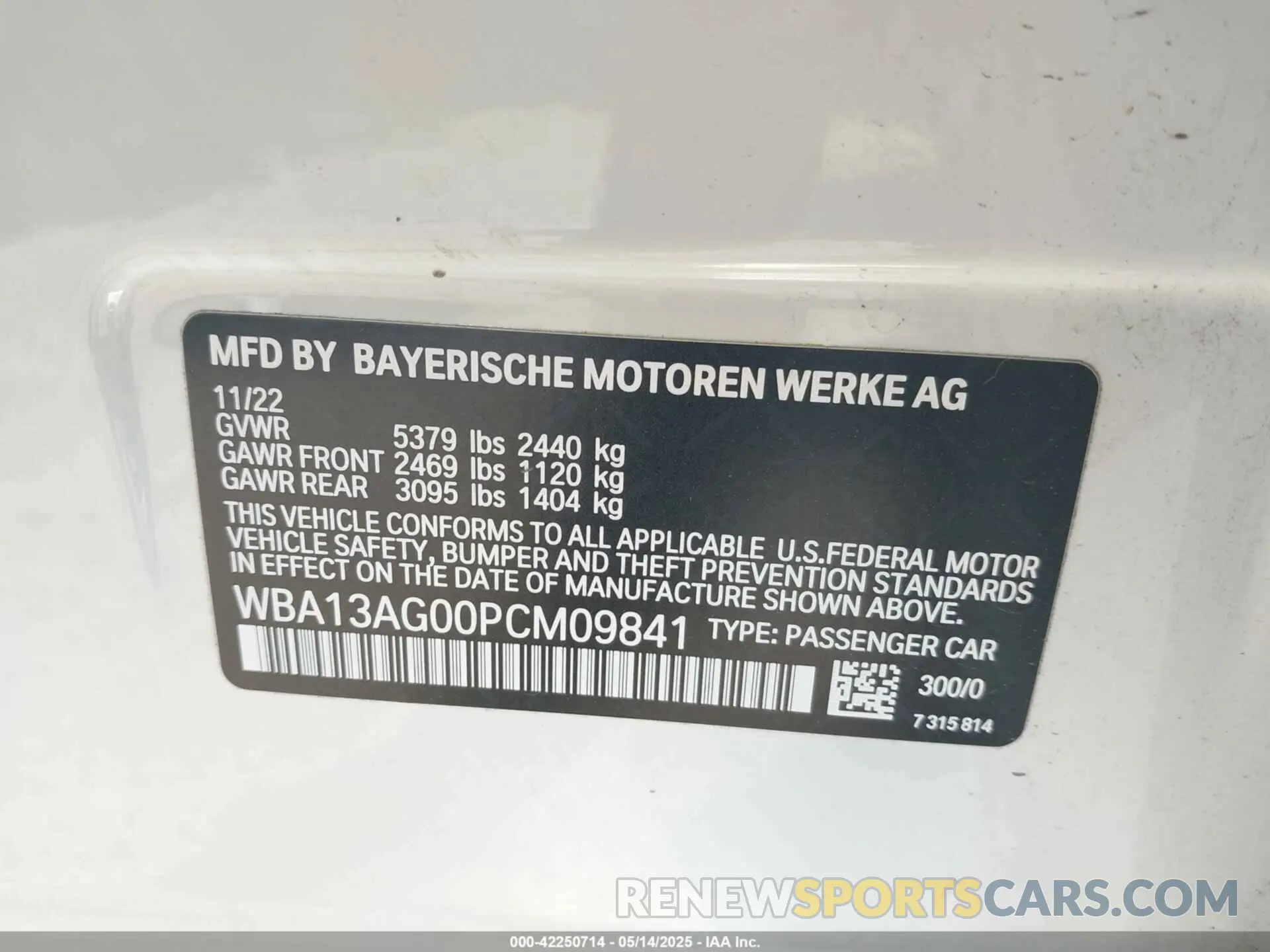 9 Photograph of a damaged car WBA13AG00PCM09841 BMW 530E 2023