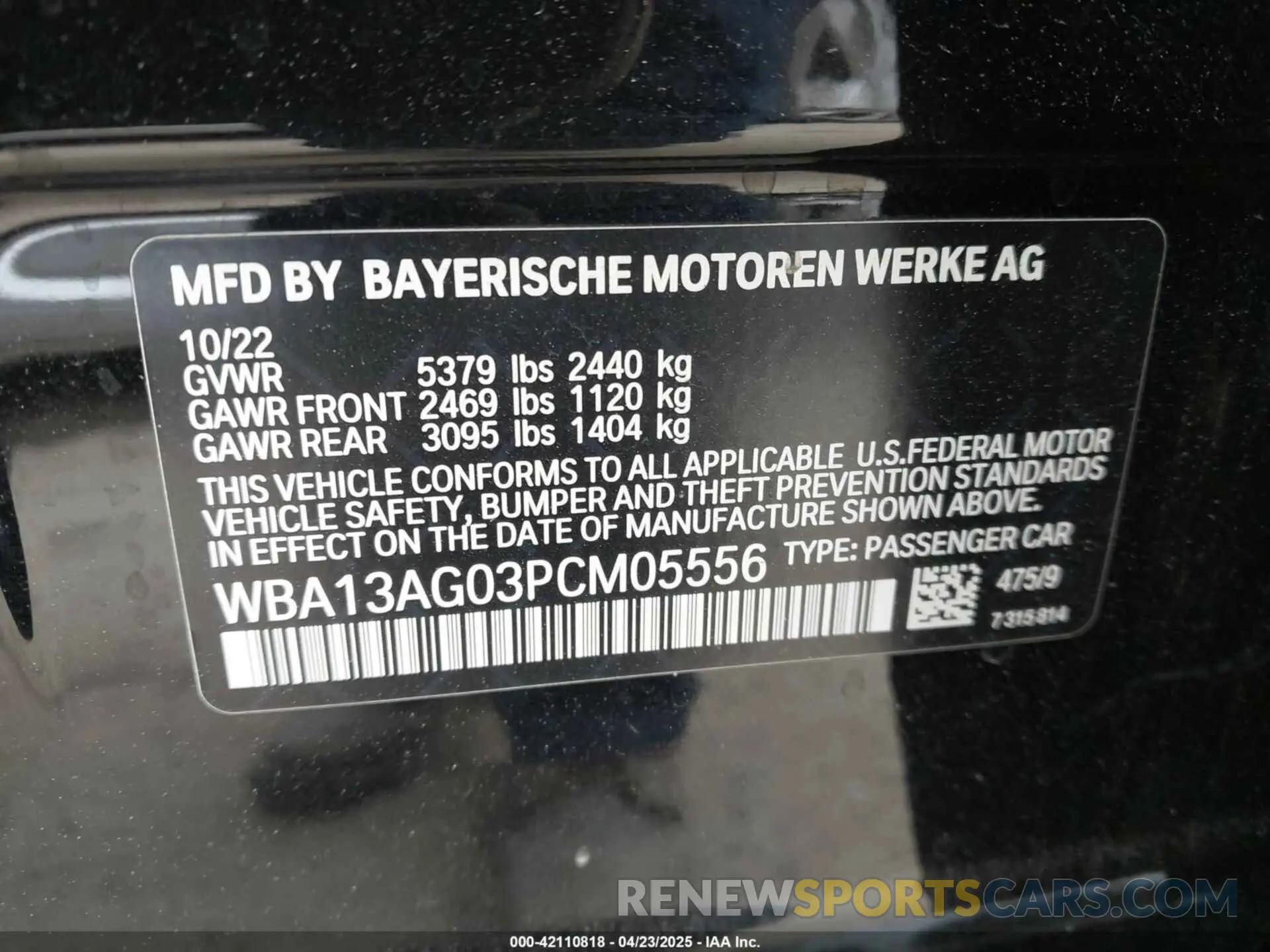 9 Photograph of a damaged car WBA13AG03PCM05556 BMW 530E 2023