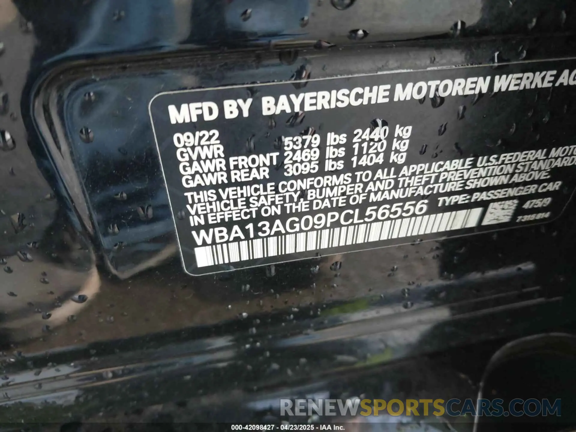 9 Photograph of a damaged car WBA13AG09PCL56556 BMW 530E 2023