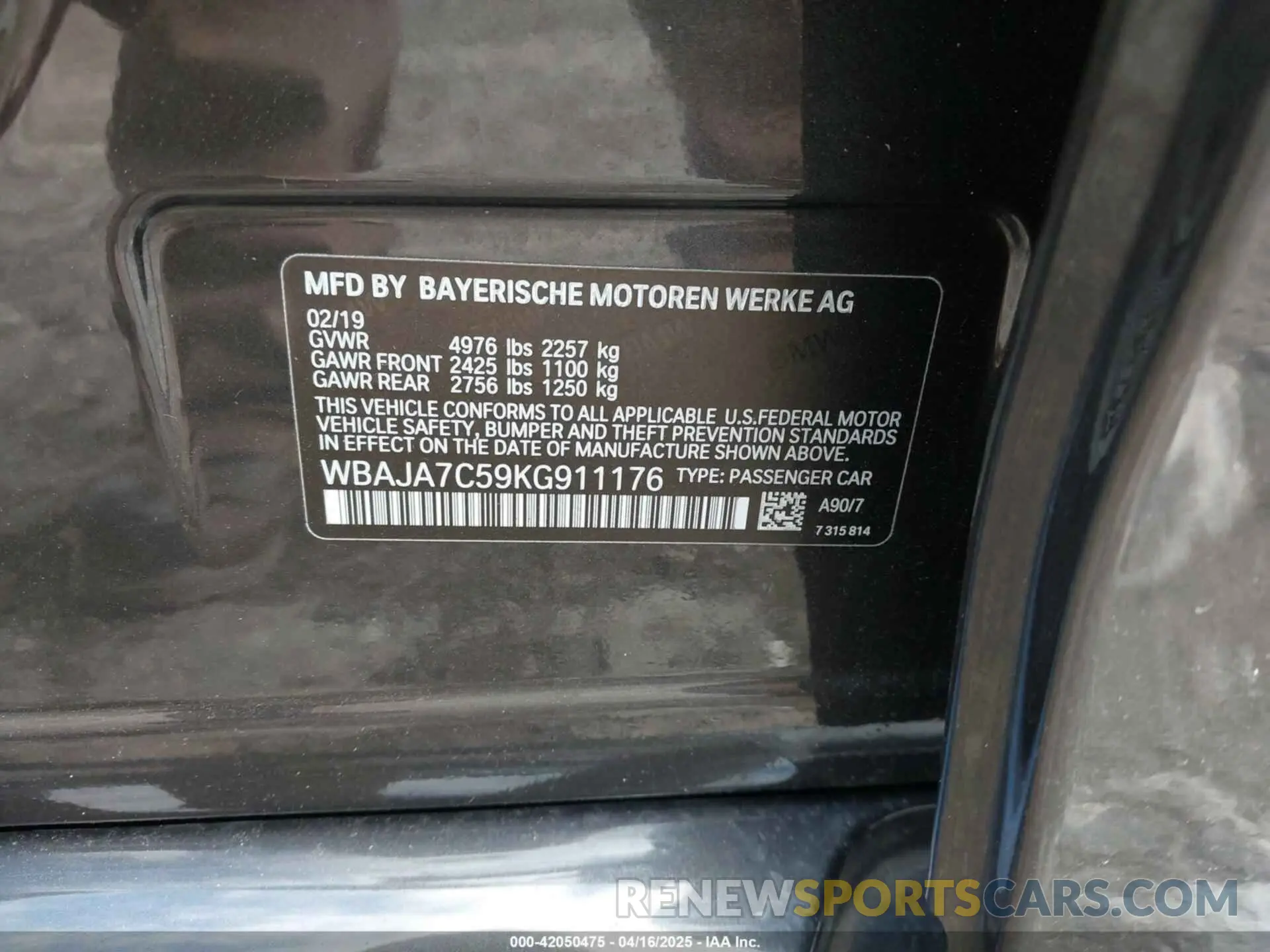 9 Photograph of a damaged car WBAJA7C59KG911176 BMW 530I 2019