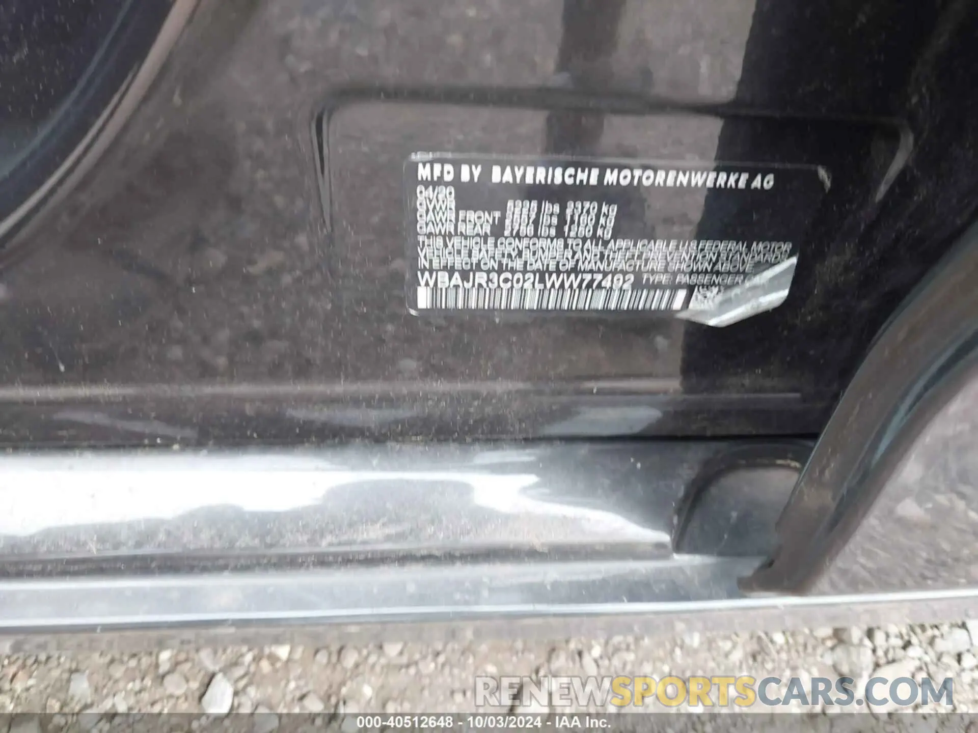9 Photograph of a damaged car WBAJR7C01LCD64882 BMW 530I 2020