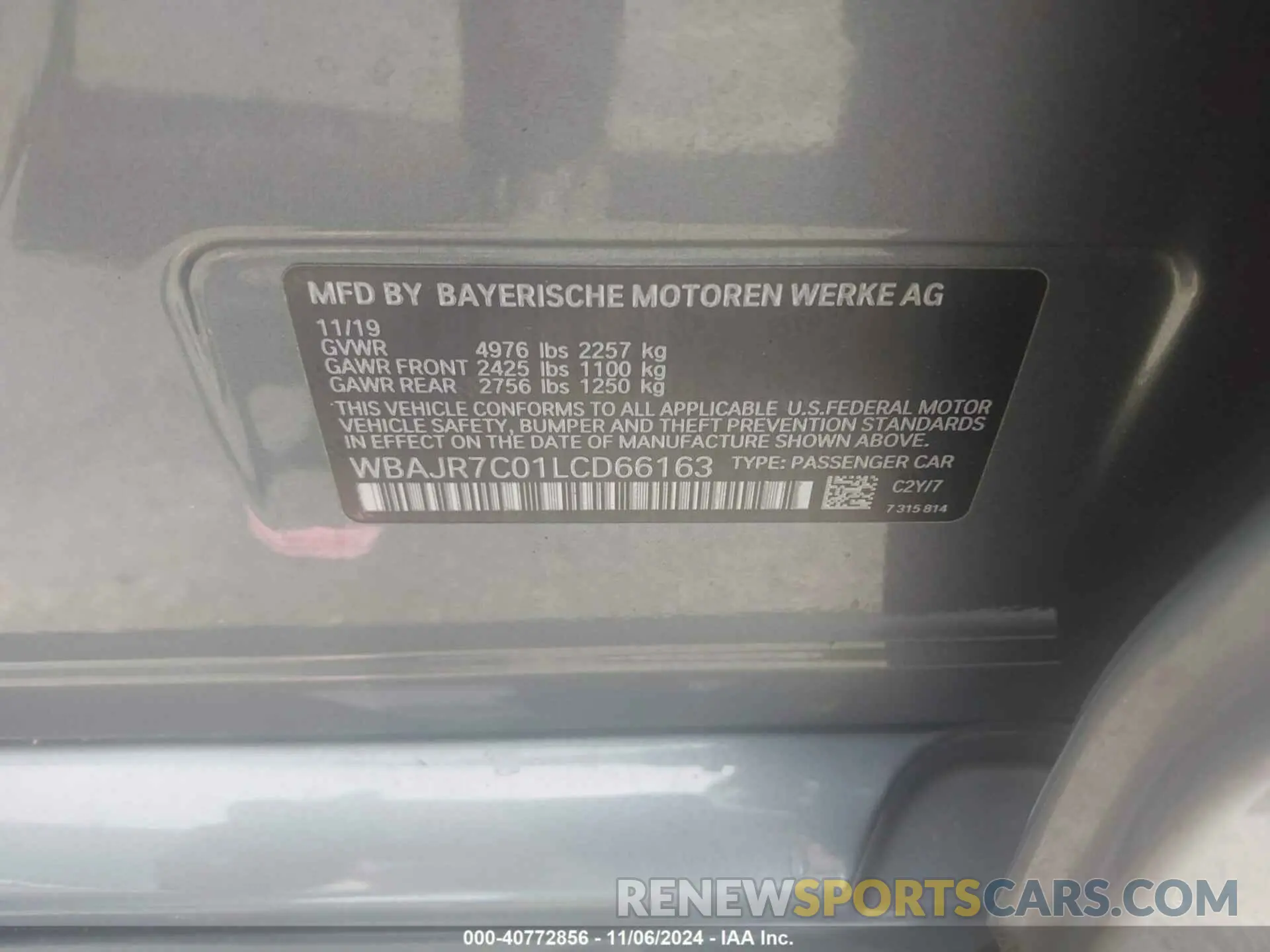 9 Photograph of a damaged car WBAJR7C01LCD66163 BMW 530I 2020