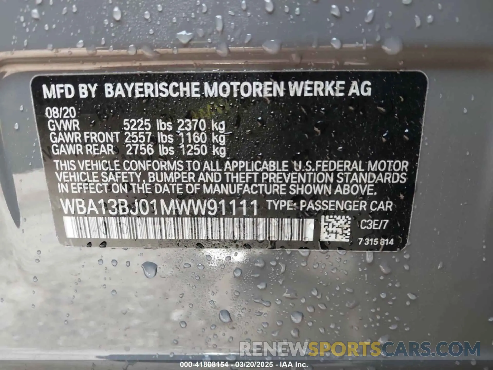 9 Photograph of a damaged car WBA13BJ01MWW91111 BMW 530I 2021