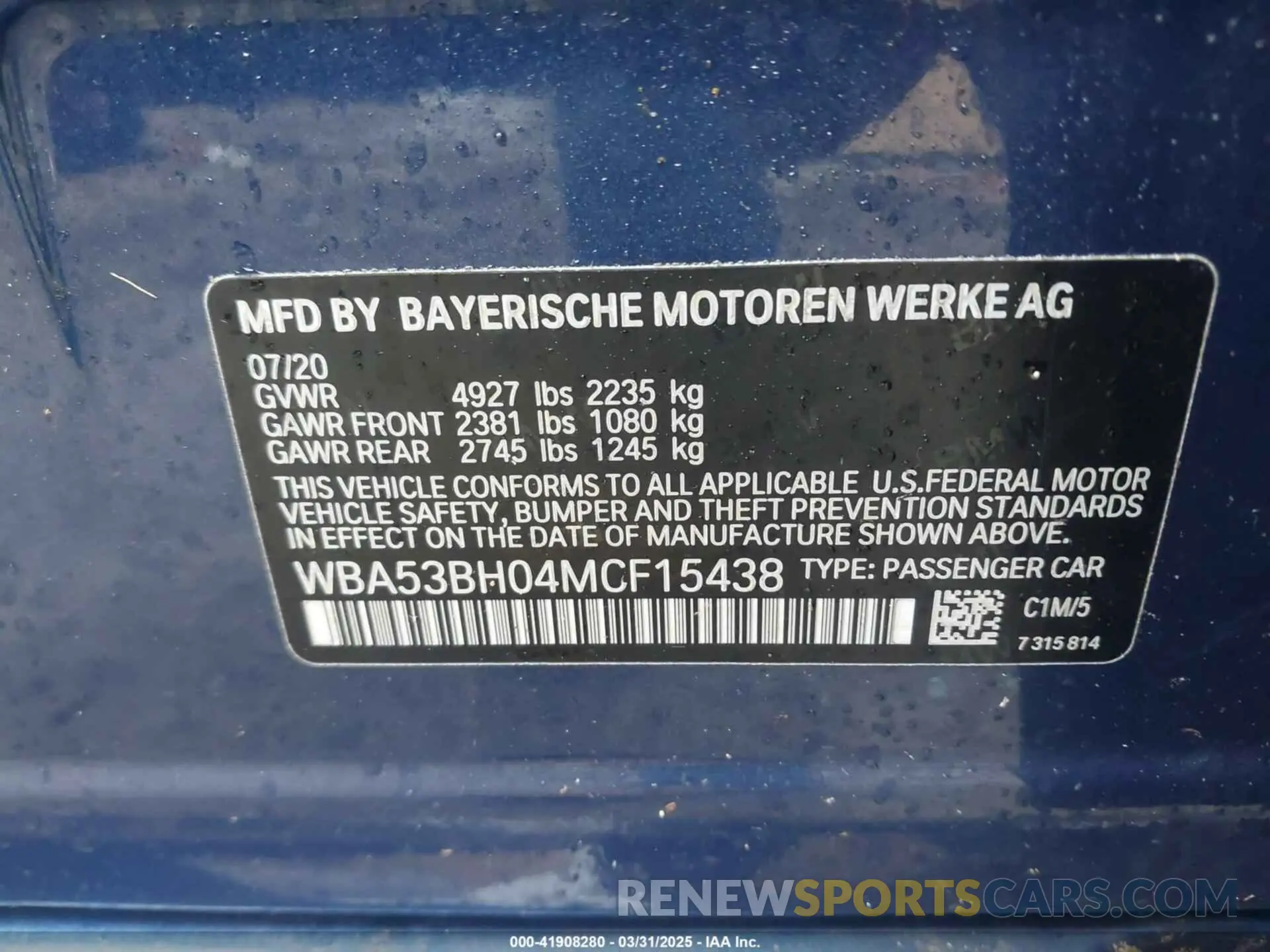 9 Photograph of a damaged car WBA53BH04MCF15438 BMW 530I 2021