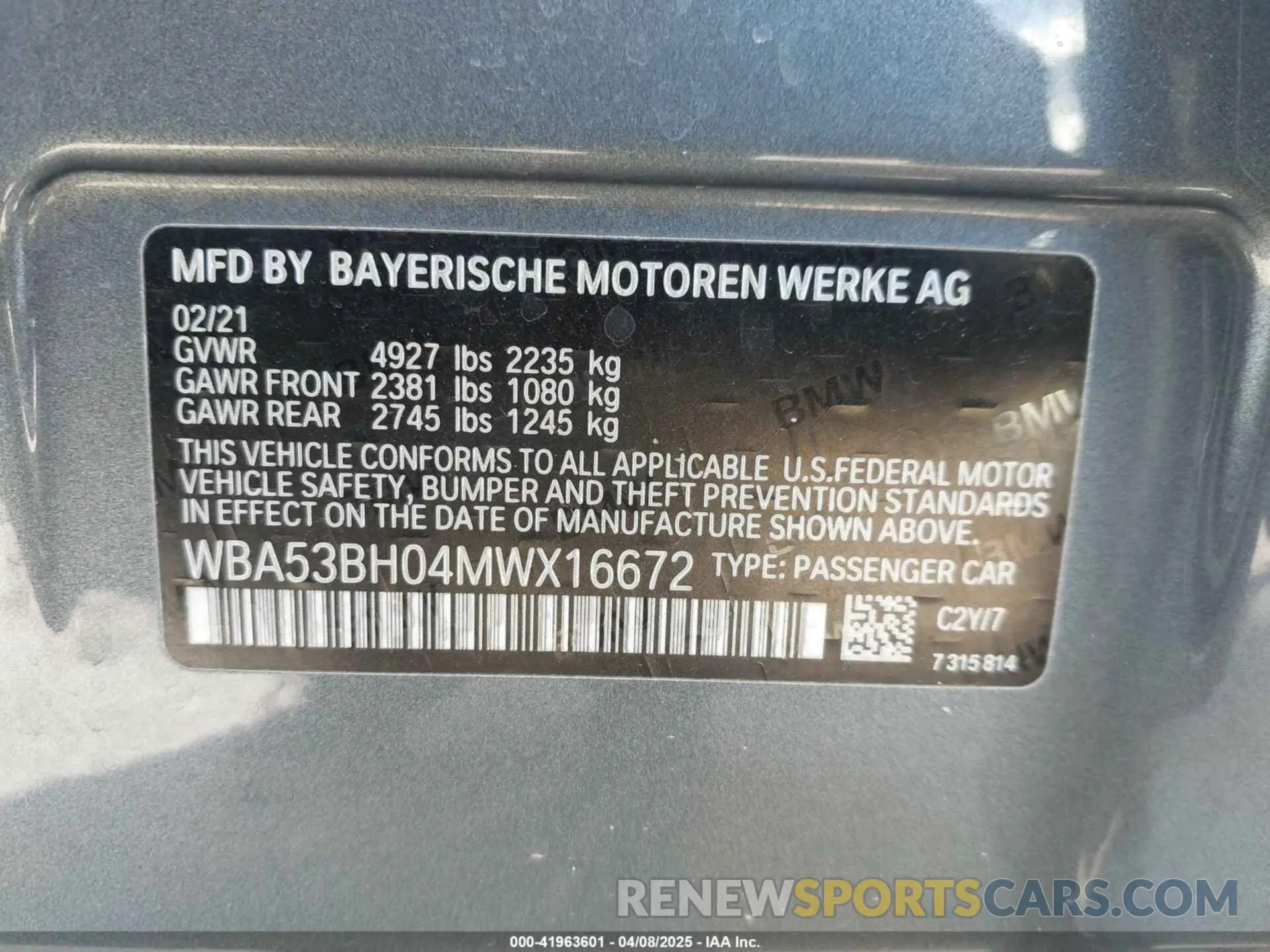 9 Photograph of a damaged car WBA53BH04MWX16672 BMW 530I 2021