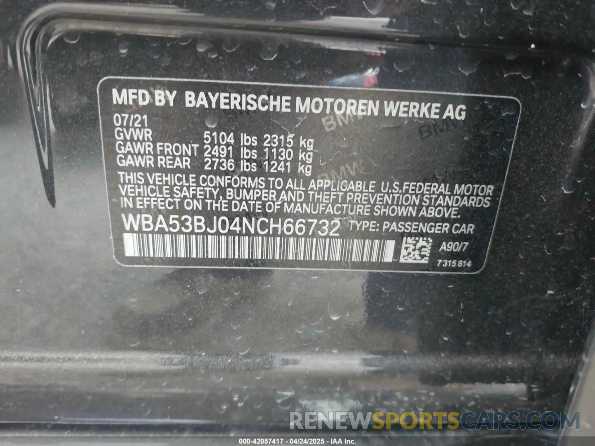 9 Photograph of a damaged car WBA53BJ04NCH66732 BMW 540 2022