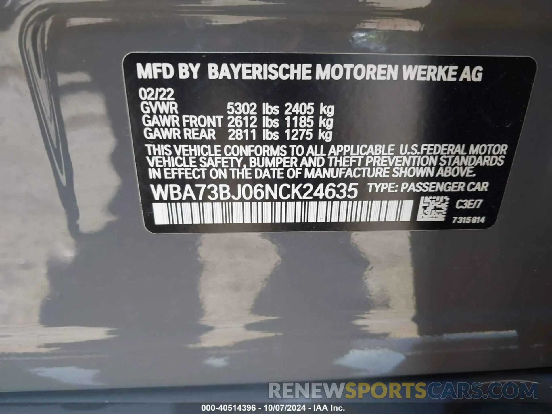 9 Photograph of a damaged car WBA73BJ06NCK24635 BMW 540 2022