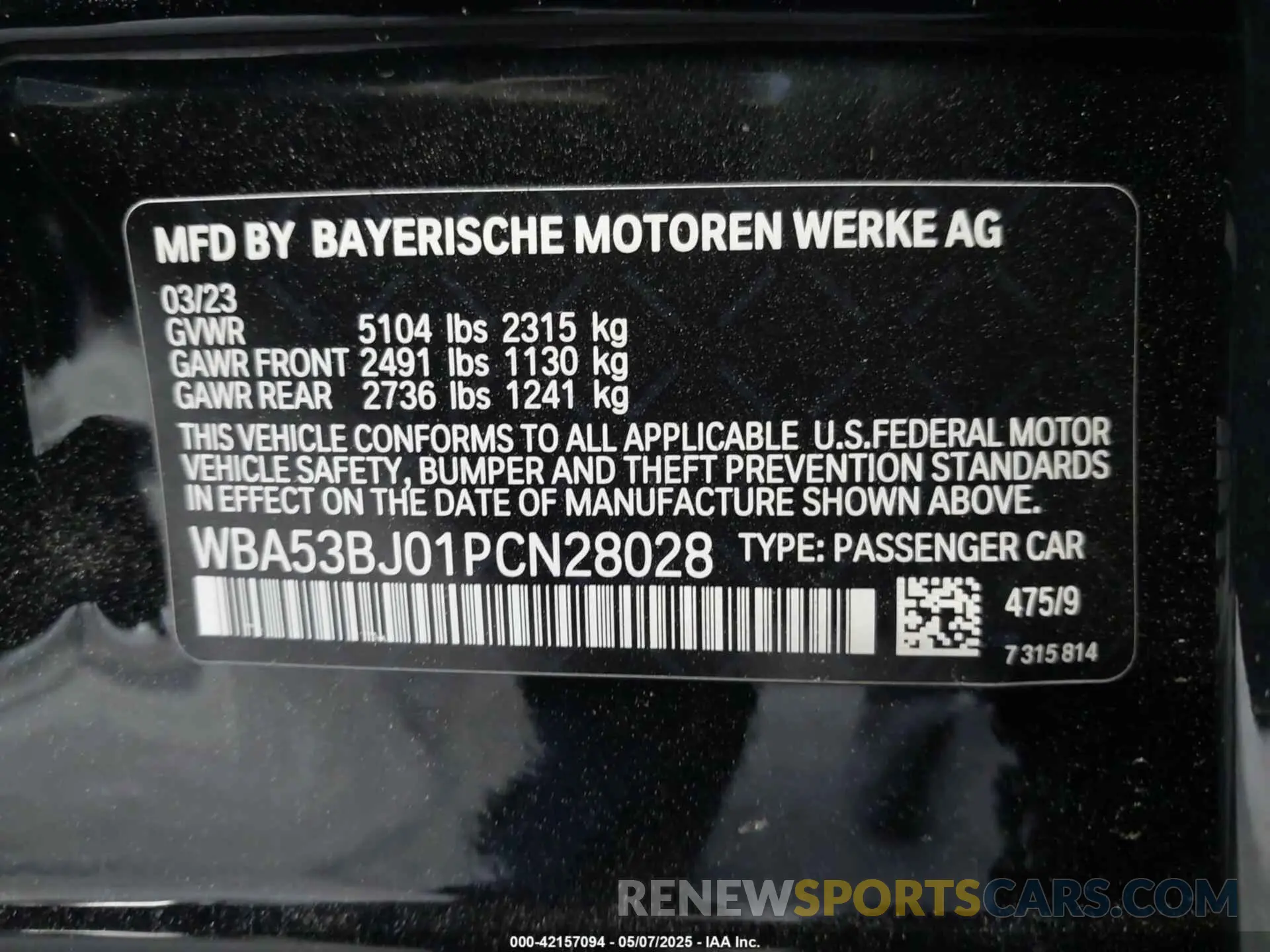 9 Photograph of a damaged car WBA53BJ01PCN28028 BMW 540 2023