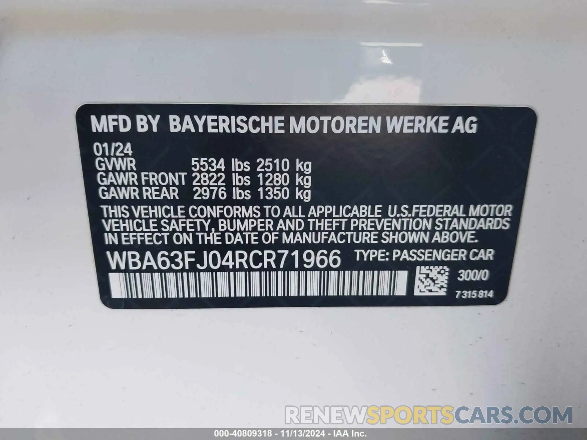 9 Photograph of a damaged car WBA63FJ04RCR71966 BMW 540 2024