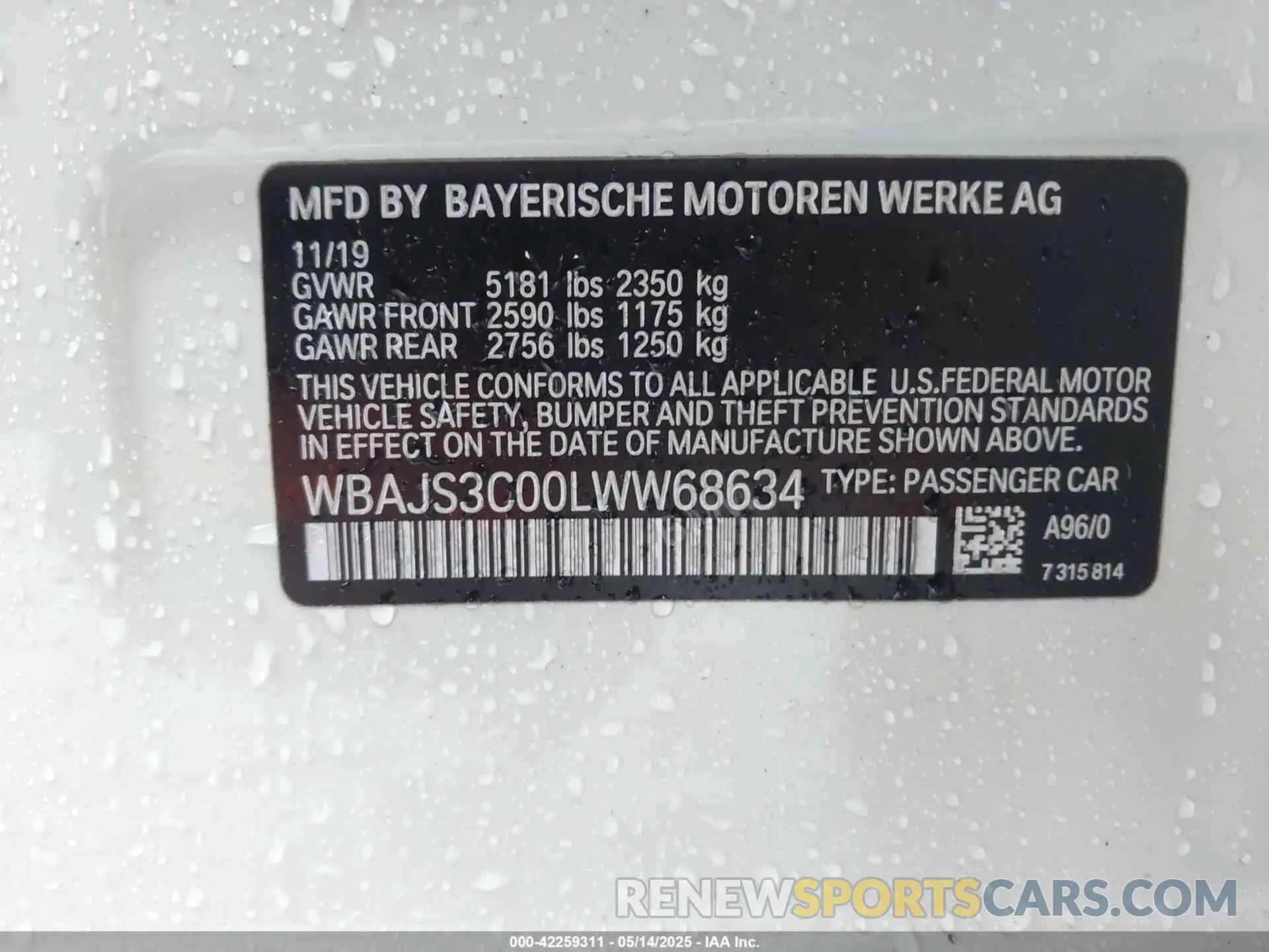 9 Photograph of a damaged car WBAJS3C00LWW68634 BMW 540I 2020