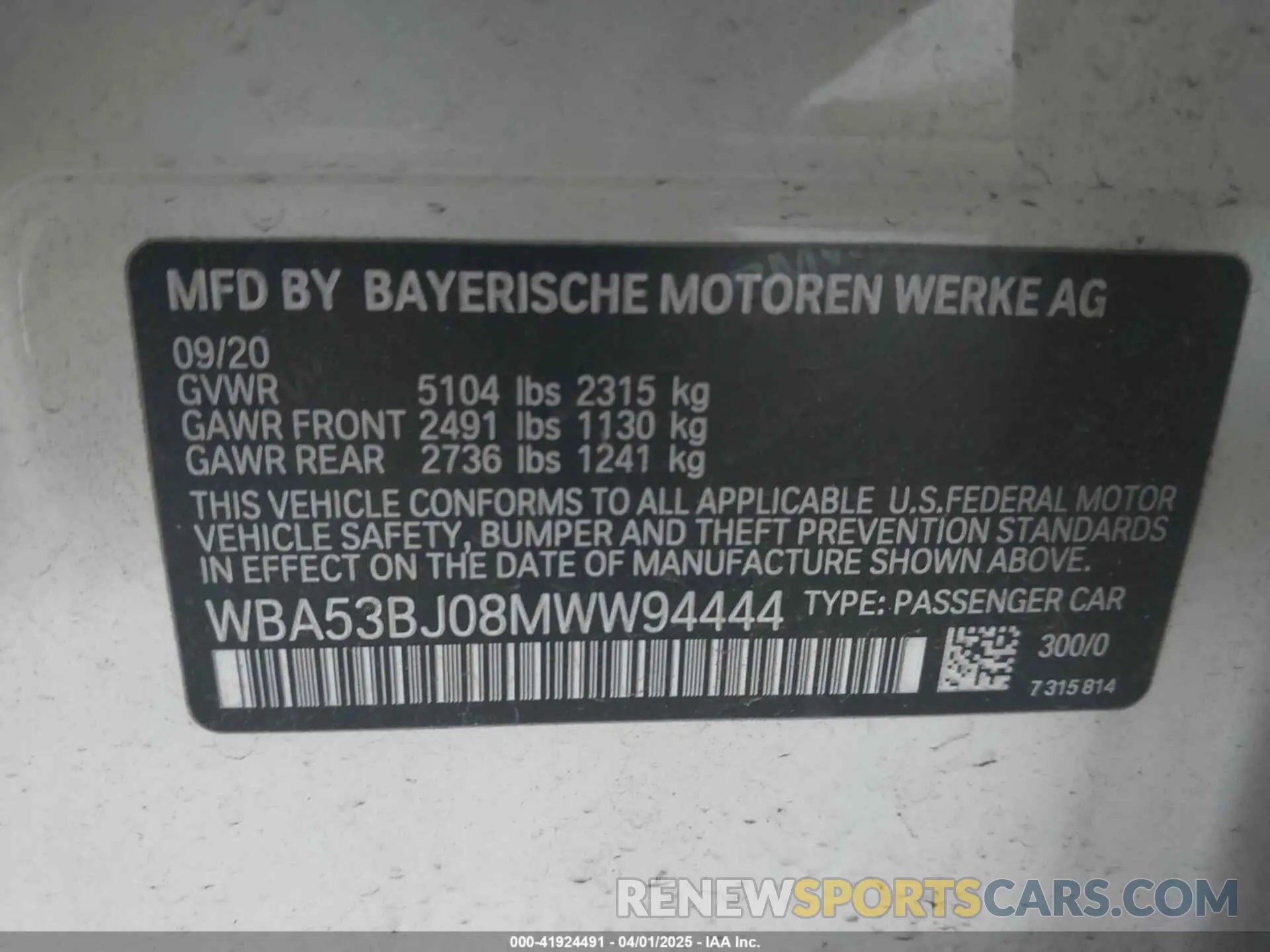 9 Photograph of a damaged car WBA53BJ08MWW94444 BMW 540I 2021