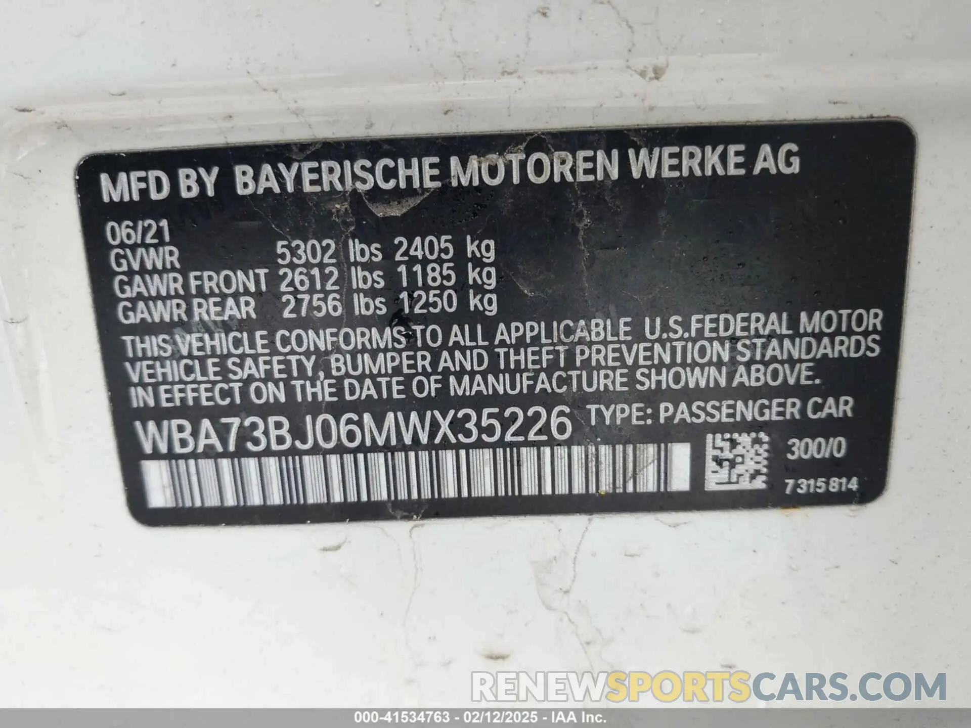 9 Photograph of a damaged car WBA73BJ06MWX35226 BMW 540I 2021