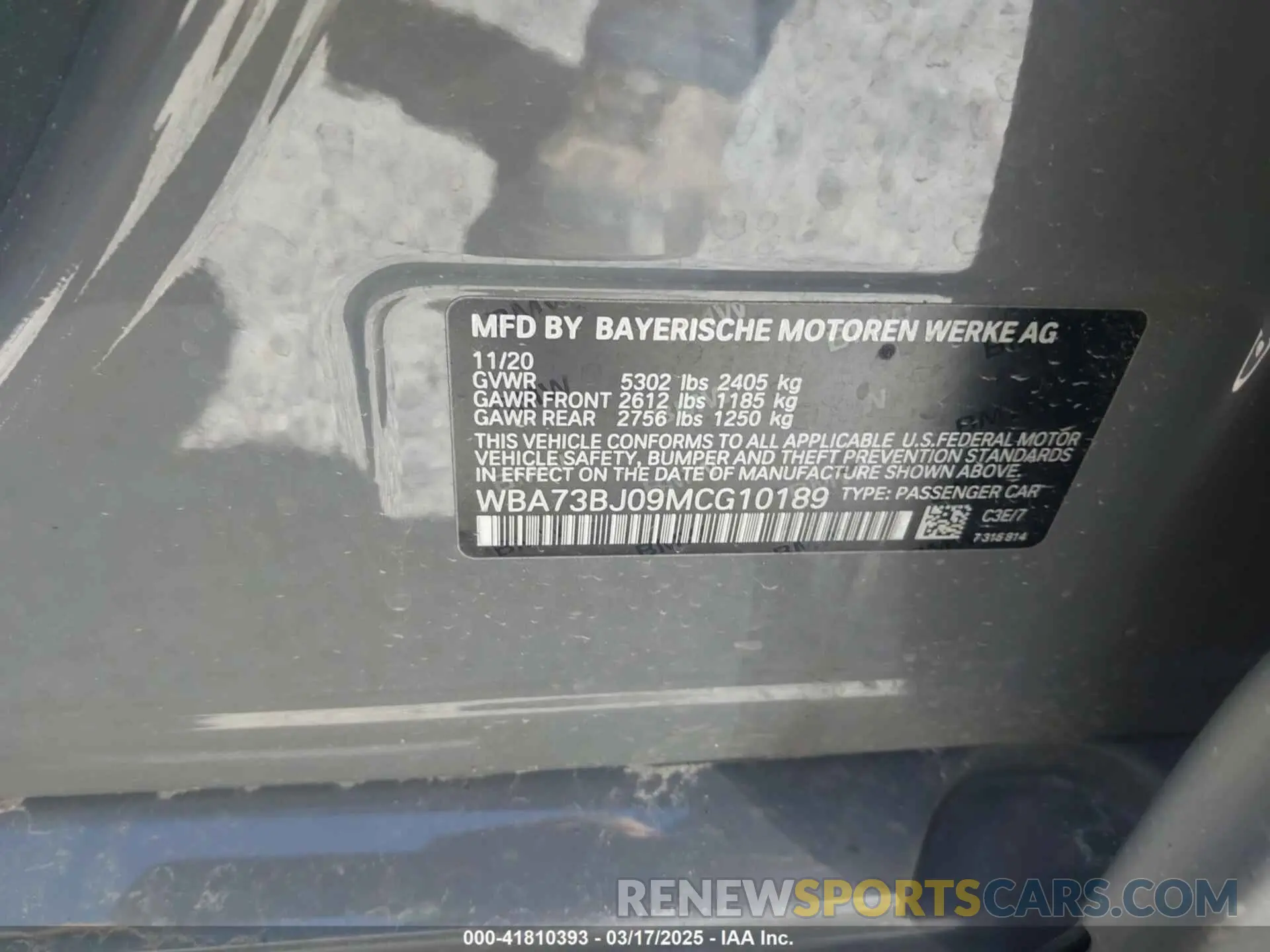 9 Photograph of a damaged car WBA73BJ09MCG10189 BMW 540I 2021