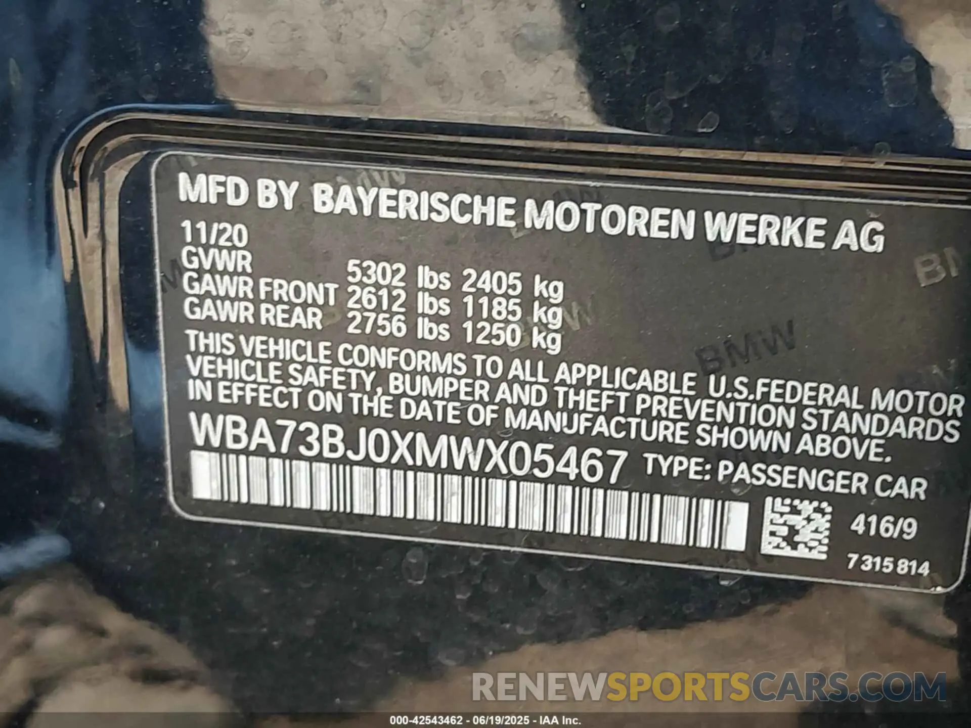 9 Photograph of a damaged car WBA73BJ0XMWX05467 BMW 540I 2021