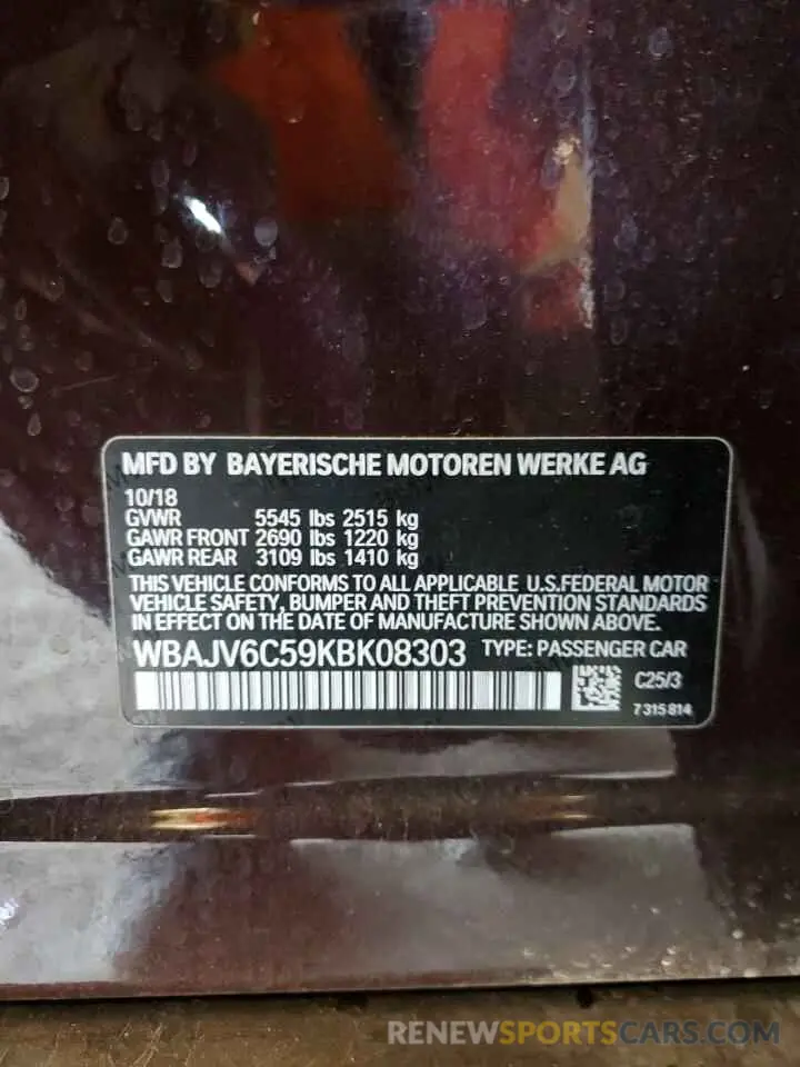 14 Photograph of a damaged car WBAJV6C59KBK08303 BMW 6 SERIES 2019