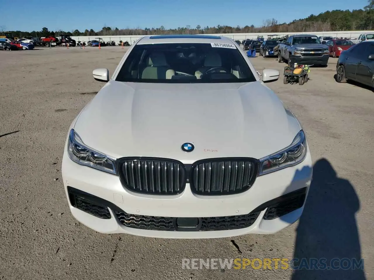5 Photograph of a damaged car WBA7F0C5XKGM25897 BMW 7 SERIES 2019