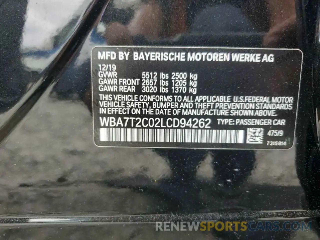 13 Photograph of a damaged car WBA7T2C02LCD94262 BMW 7 SERIES 2020