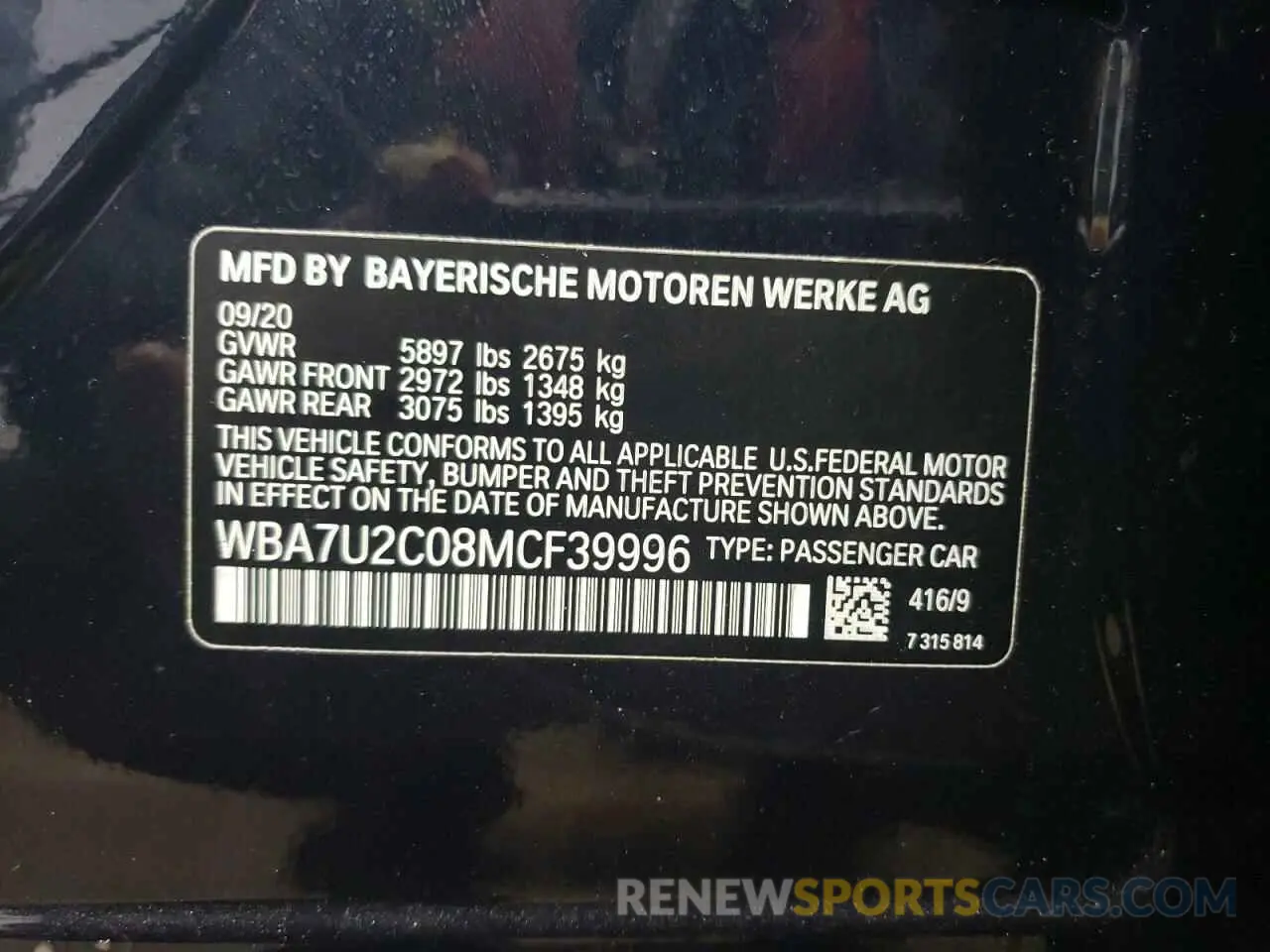 12 Photograph of a damaged car WBA7U2C08MCF39996 BMW 7 SERIES 2021
