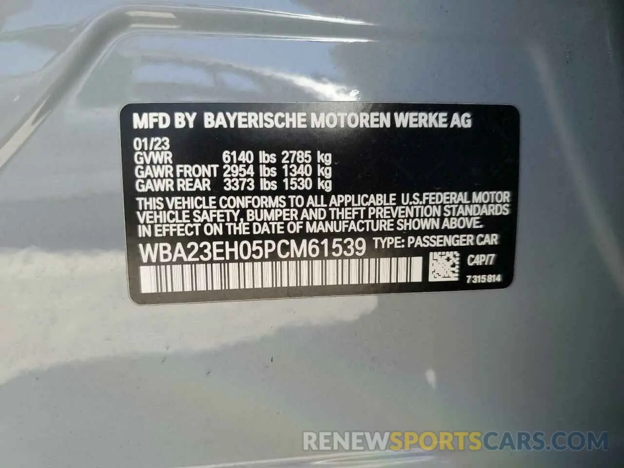 12 Photograph of a damaged car WBA23EH05PCM61539 BMW 7 SERIES 2023