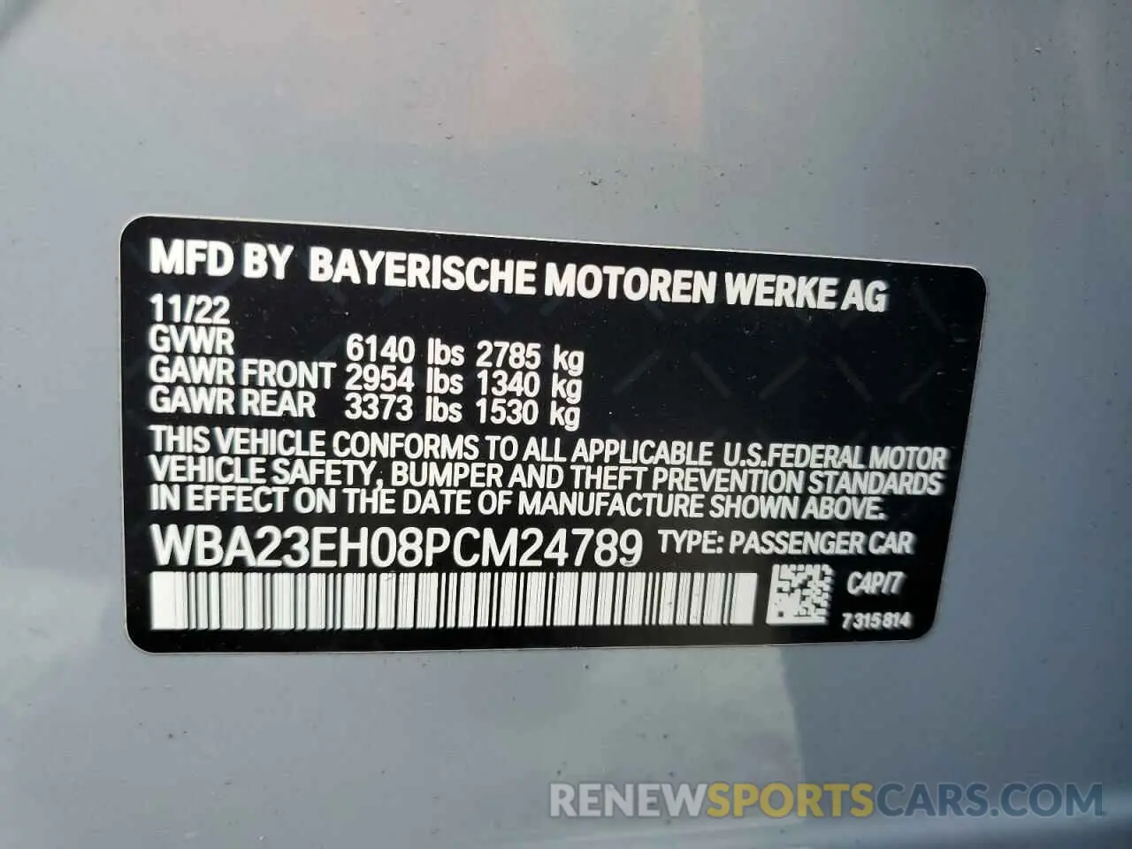 12 Photograph of a damaged car WBA23EH08PCM24789 BMW 7 SERIES 2023