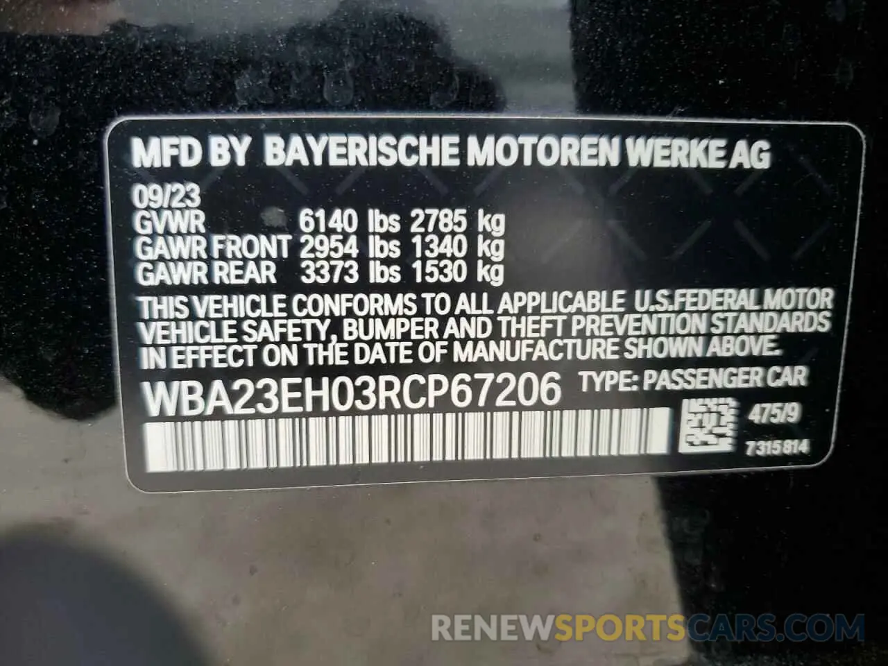 12 Photograph of a damaged car WBA23EH03RCP67206 BMW 7 SERIES 2024