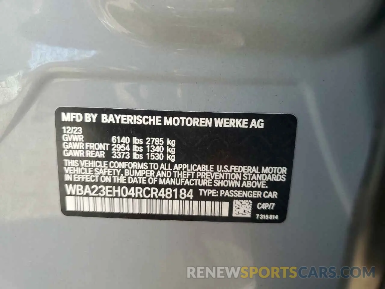 13 Photograph of a damaged car WBA23EH04RCR48184 BMW 7 SERIES 2024