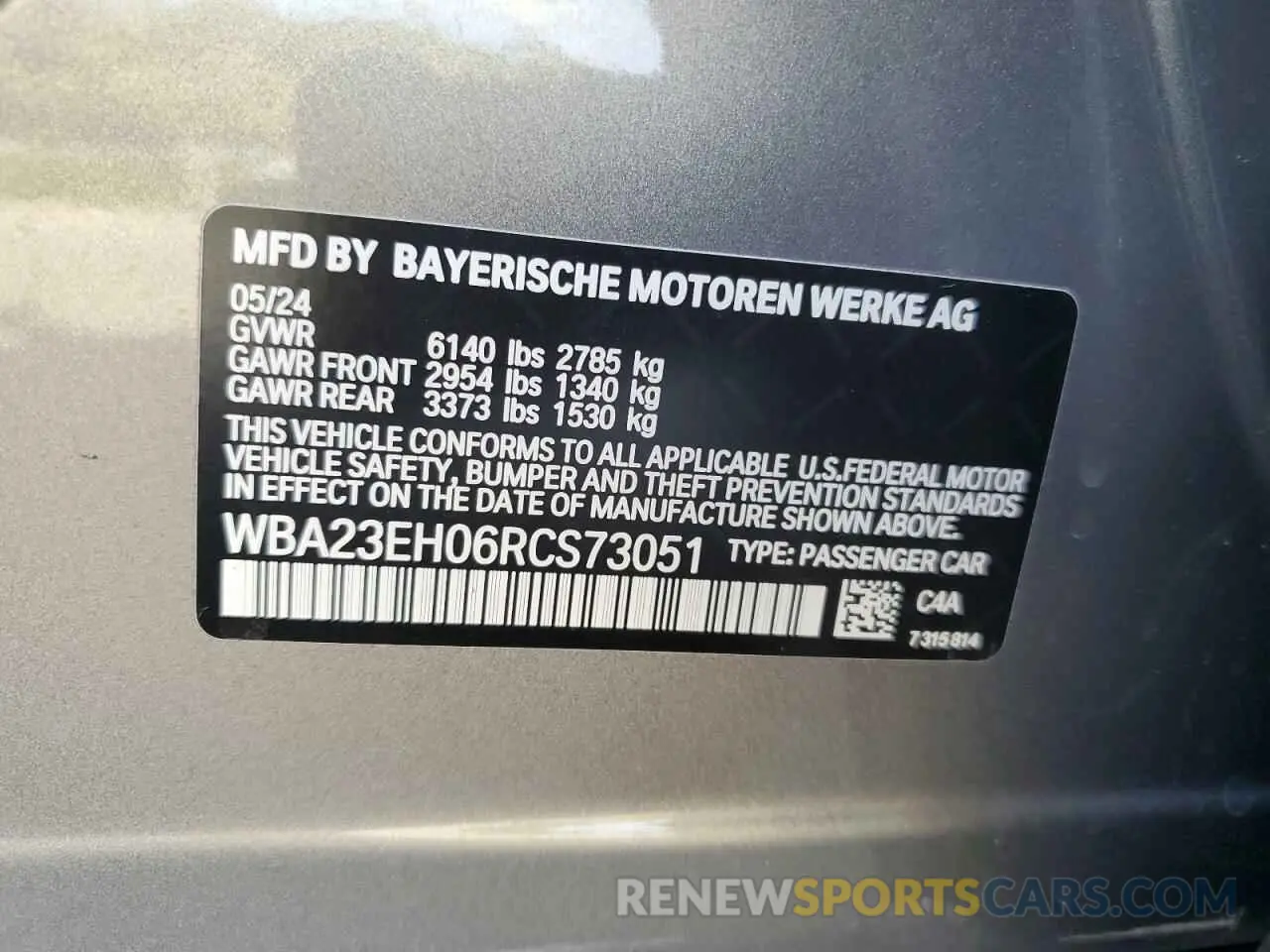 12 Photograph of a damaged car WBA23EH06RCS73051 BMW 7 SERIES 2024