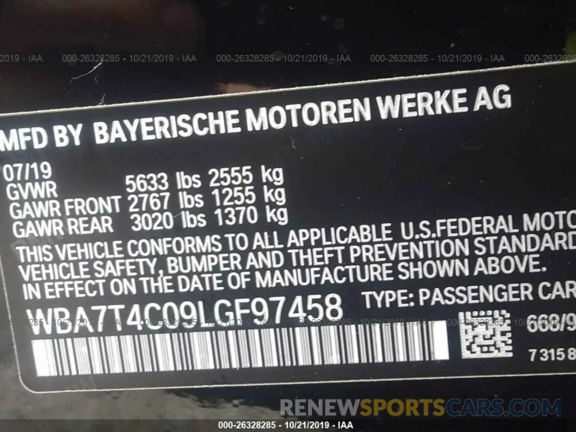 9 Photograph of a damaged car WBA7T4C09LGF97458 BMW 740 2020