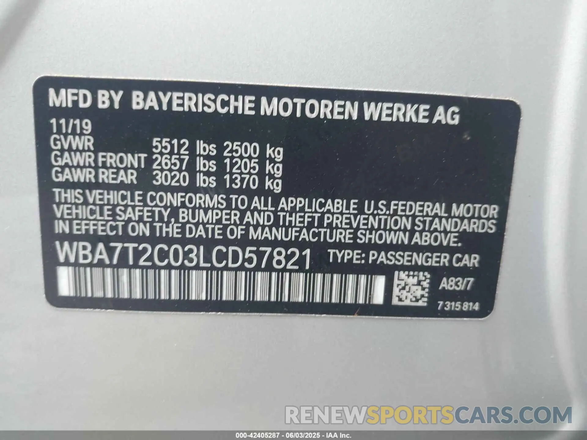 9 Photograph of a damaged car WBA7T2C03LCD57821 BMW 740I 2020