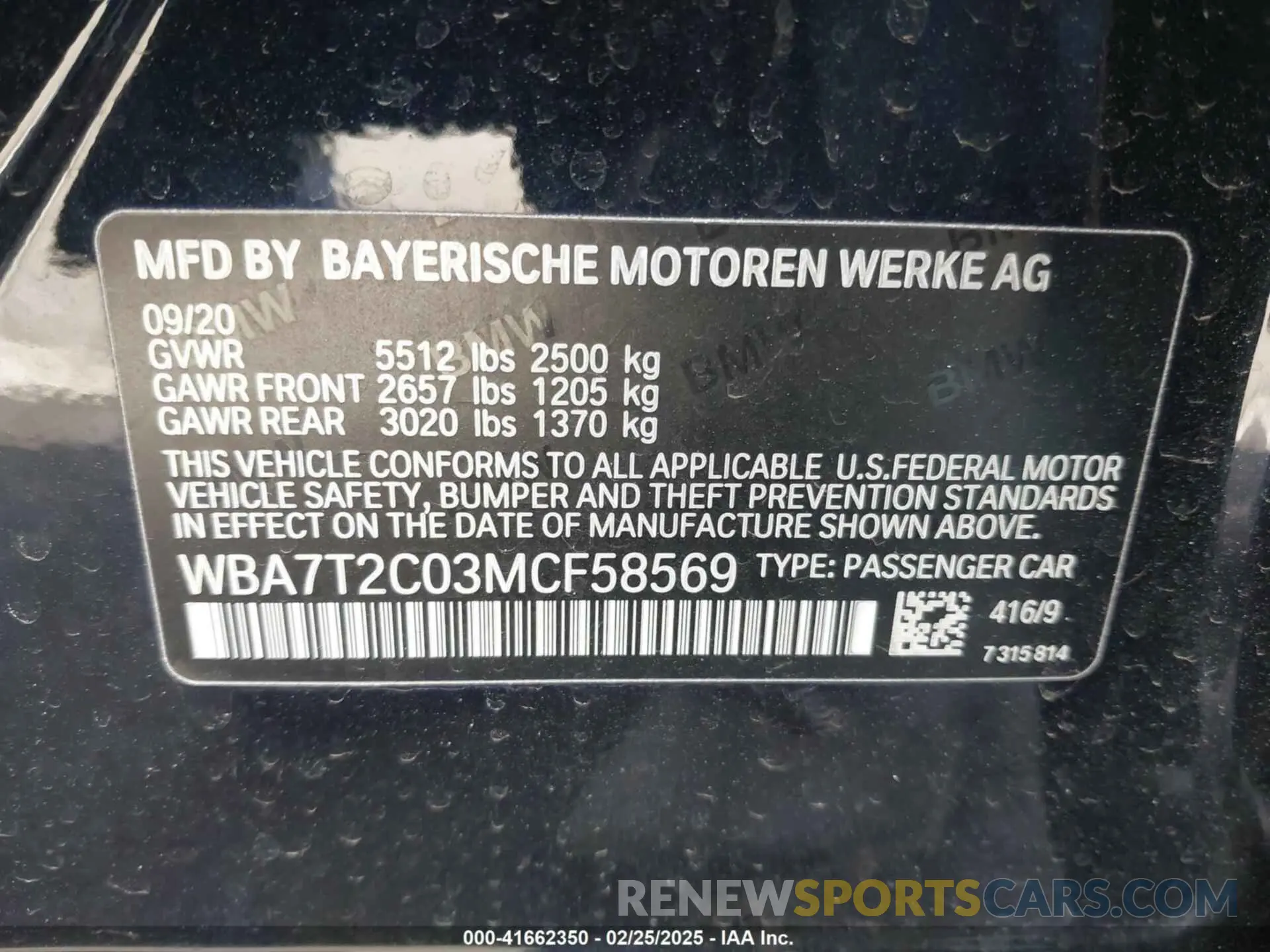 9 Photograph of a damaged car WBA7T2C03MCF58569 BMW 740I 2021