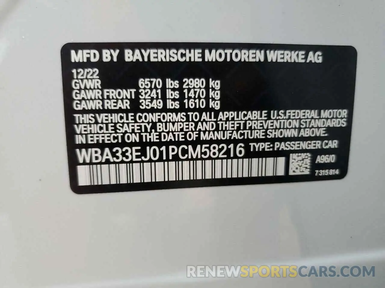 14 Photograph of a damaged car WBA33EJ01PCM58216 BMW 760 XI 2023